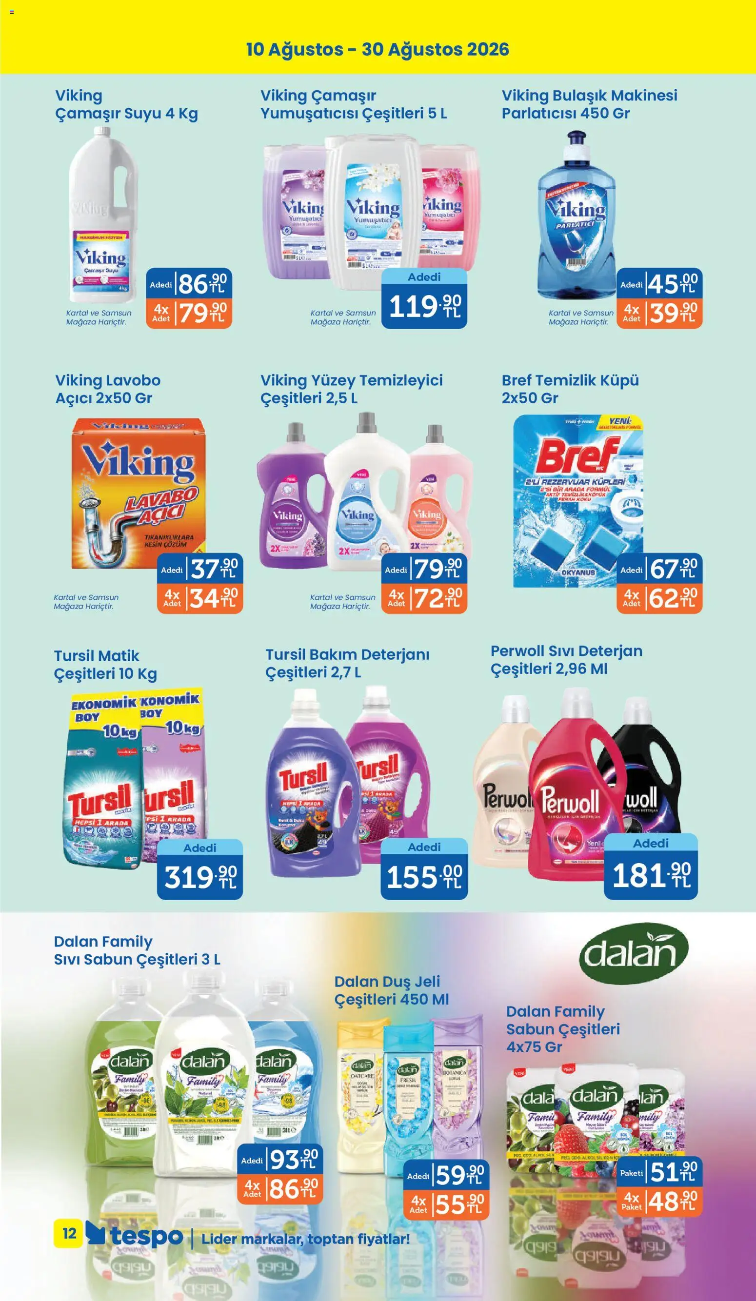 Tespo Katalog - 10 Ağustos 2026 tarihinden itibaren geçerlidir | Sayfa: 12 | Ürünler: Duş, Duş jeli, Parlatıcı, Bulaşık makinesi