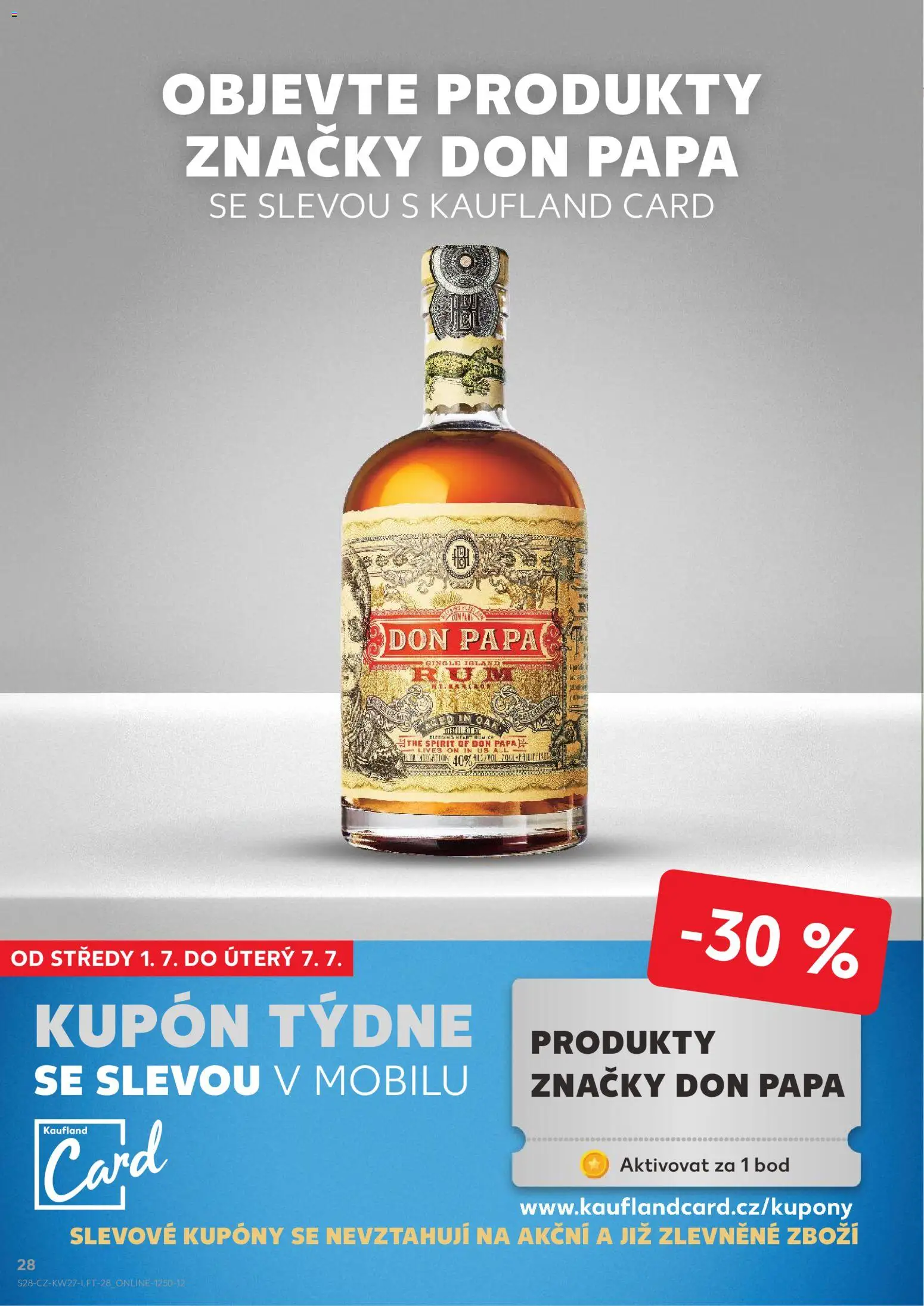 Kaufland leták - Praha 8 od 01.07.2026 | Strana: 28 | Produkty: Rum, Don Papa rum, Rum Don Papa, Don papa