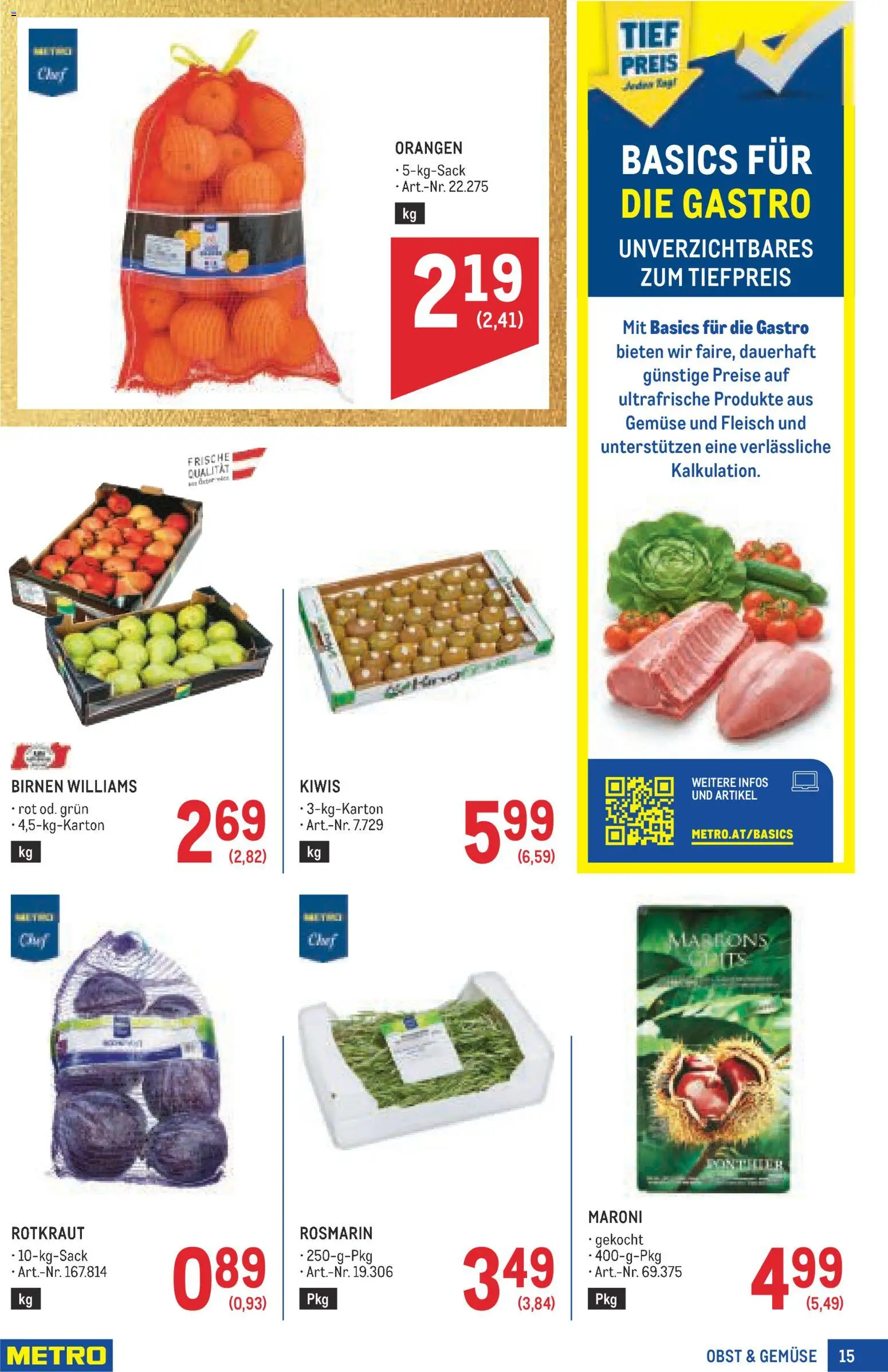 Metro angebote Profi gültig ab 01.10.2026 | Seite: 15 | Produkte: Gemüse, Obst, Orangen