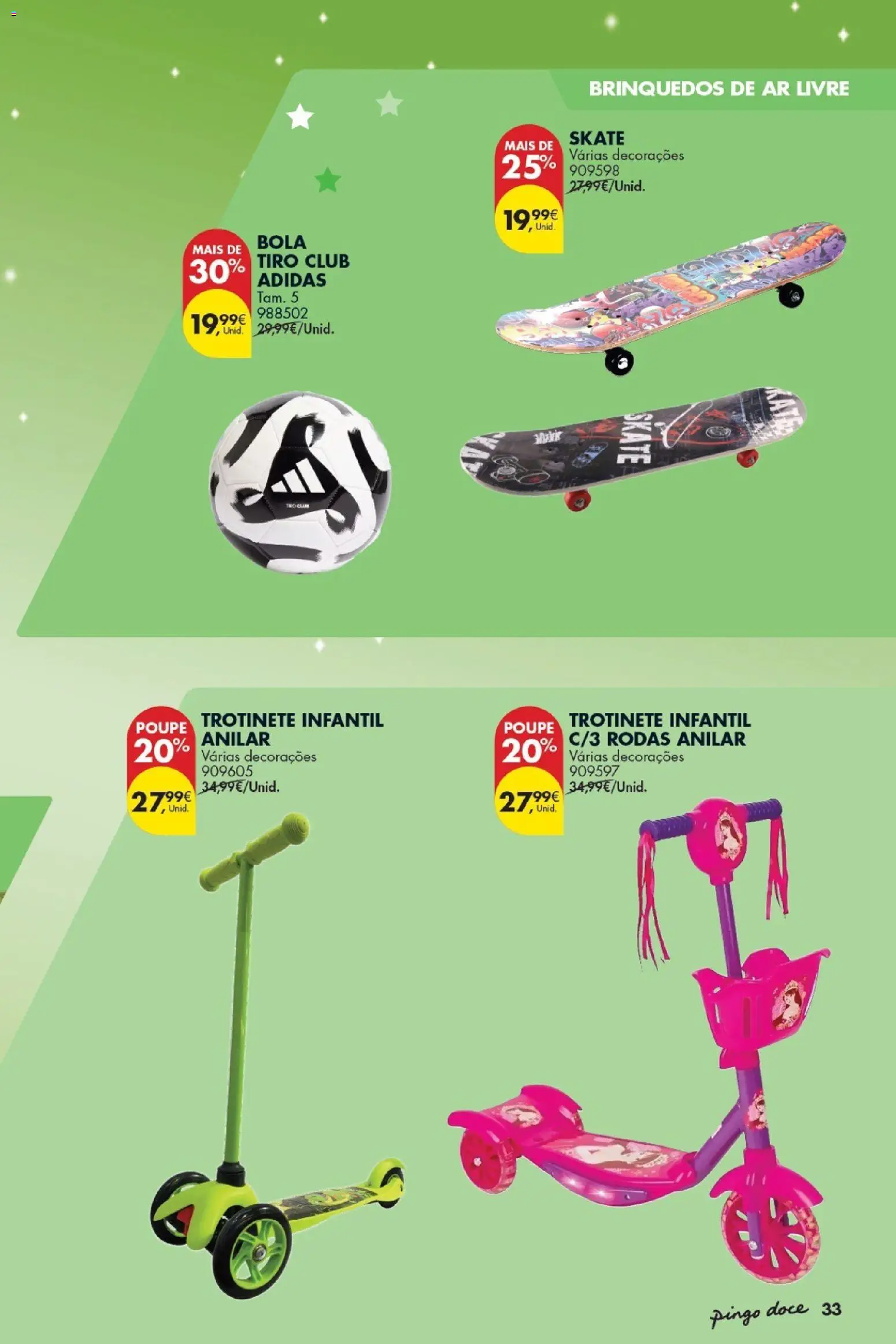 Pingo Doce Folheto Bazar Dia da Criança │ válido de 19.05.2026 | Página: 35 | Produtos: Skate, Trotinete