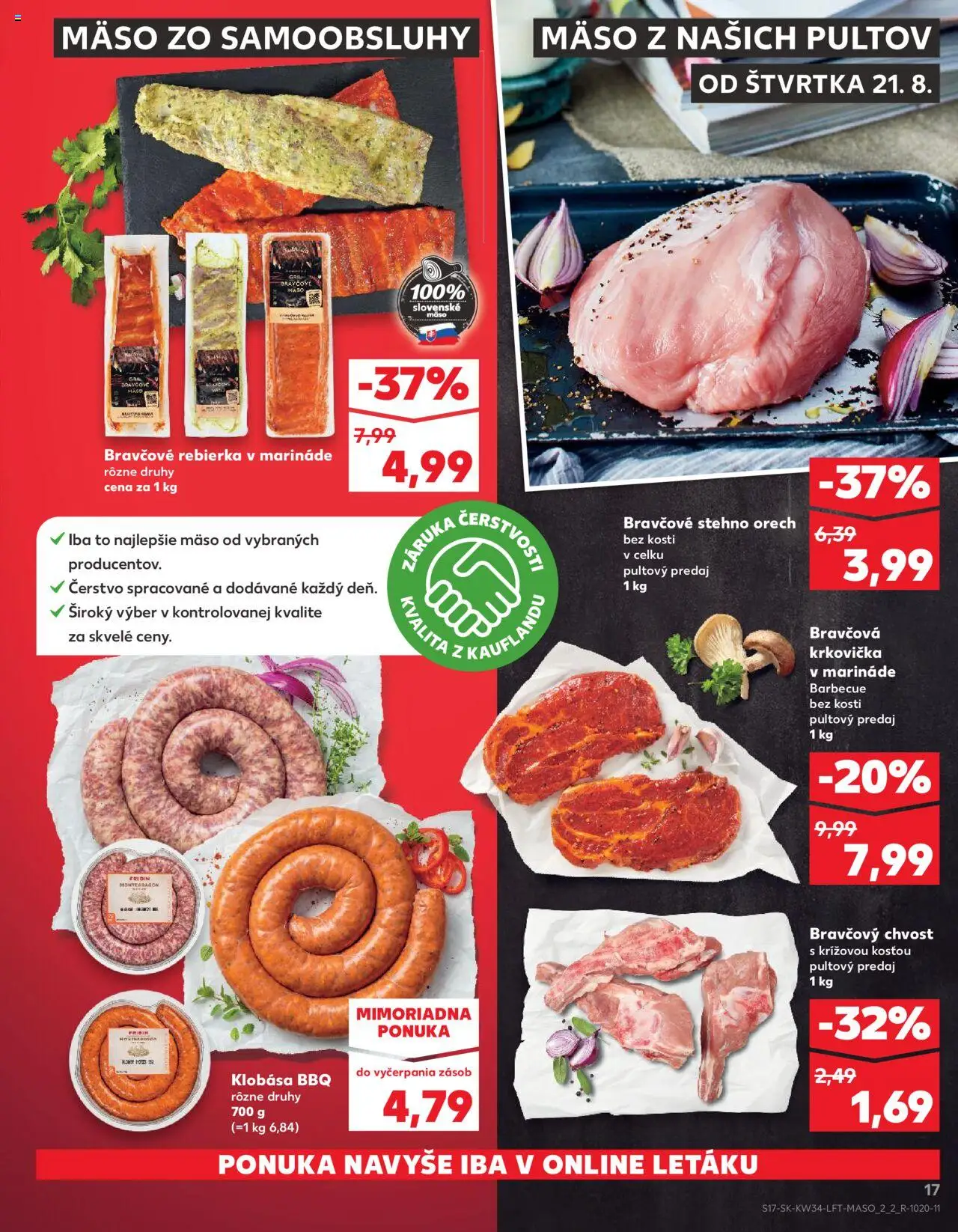 Nové Kaufland akcie – leták je platný od 21.08.2025 | Strana: 17 | Produkty: Gril, Klobása, Bravčová krkovička, Bravčové stehno