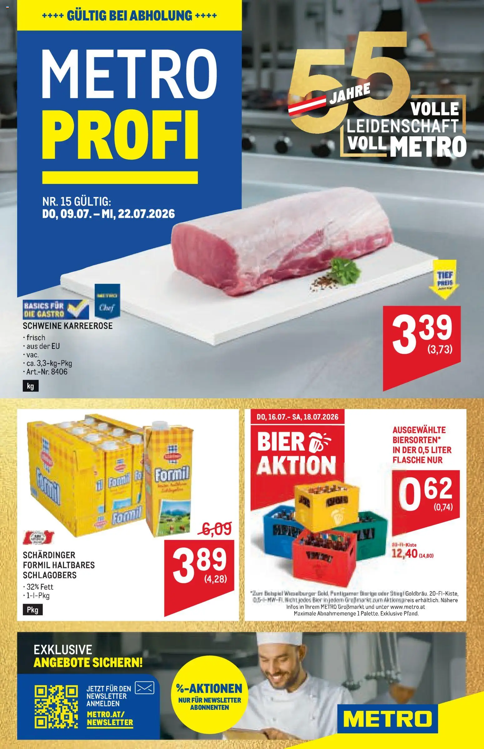 Metro angebote Profi gültig ab 09.07.2026 | Seite: 1 | Produkte: Eier, Bier