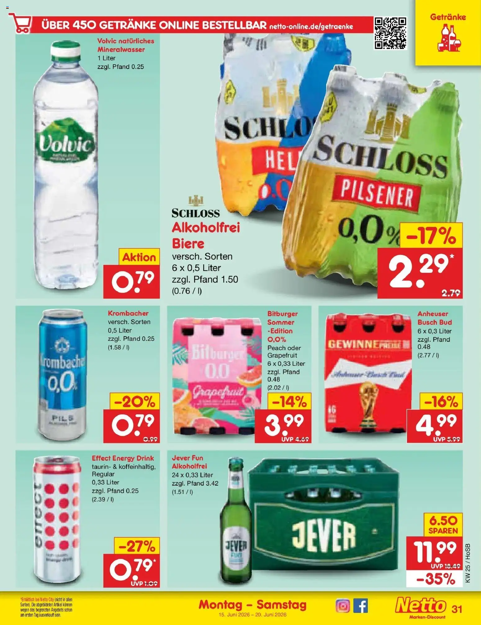 Netto Marken-Discount Prospekt Hannover – gültig ab 15.06.2026 | Seite: 43 | Produkte: Energy, Grapefruit, Jever, Volvic
