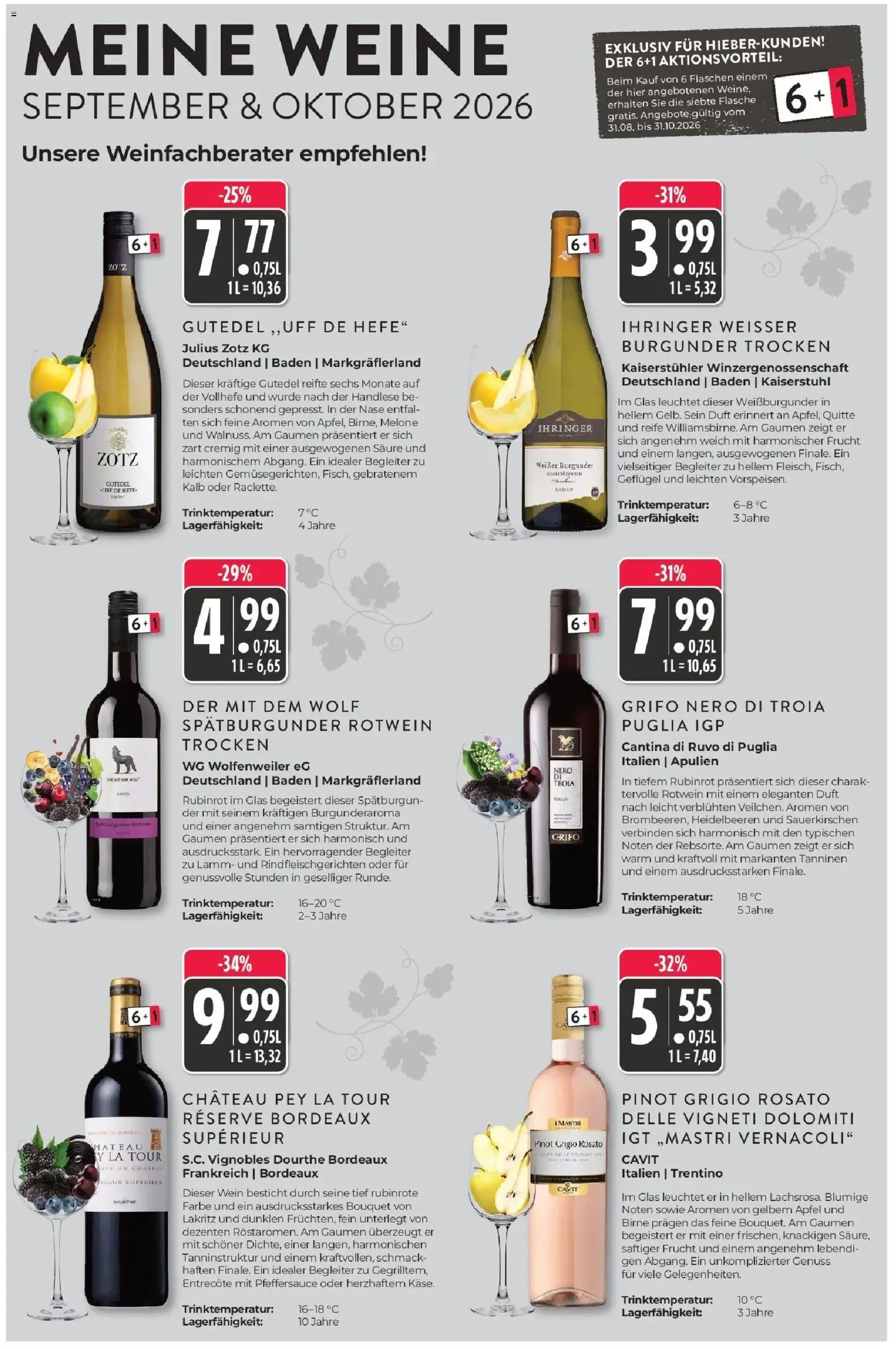 Edeka Prospekt Schliengen (ab 07.09.2026) » Angebote Online | Seite: 10 | Produkte: Rotwein, Entrecote, Heidelbeeren, Birne