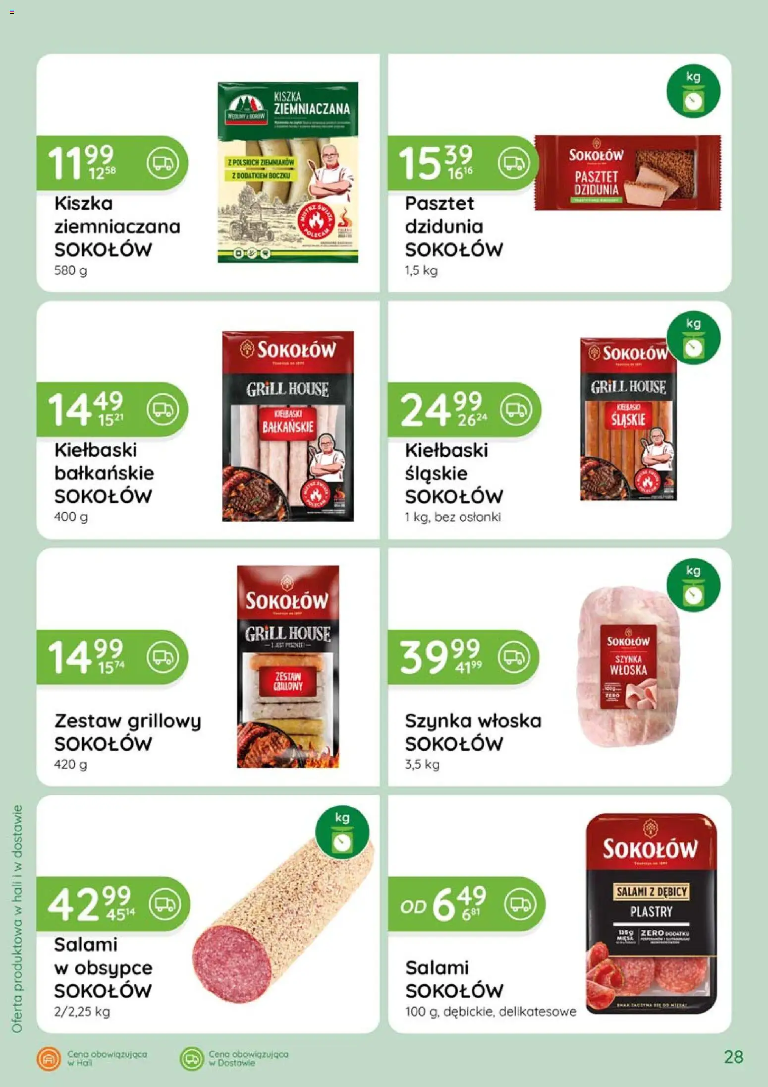 Eurocash gazetka - Katalog Wędlin od 07.05.2026 | Strona: 28 | Produkty: Kiszka ziemniaczana, Grill, Kiełbaski, Salami