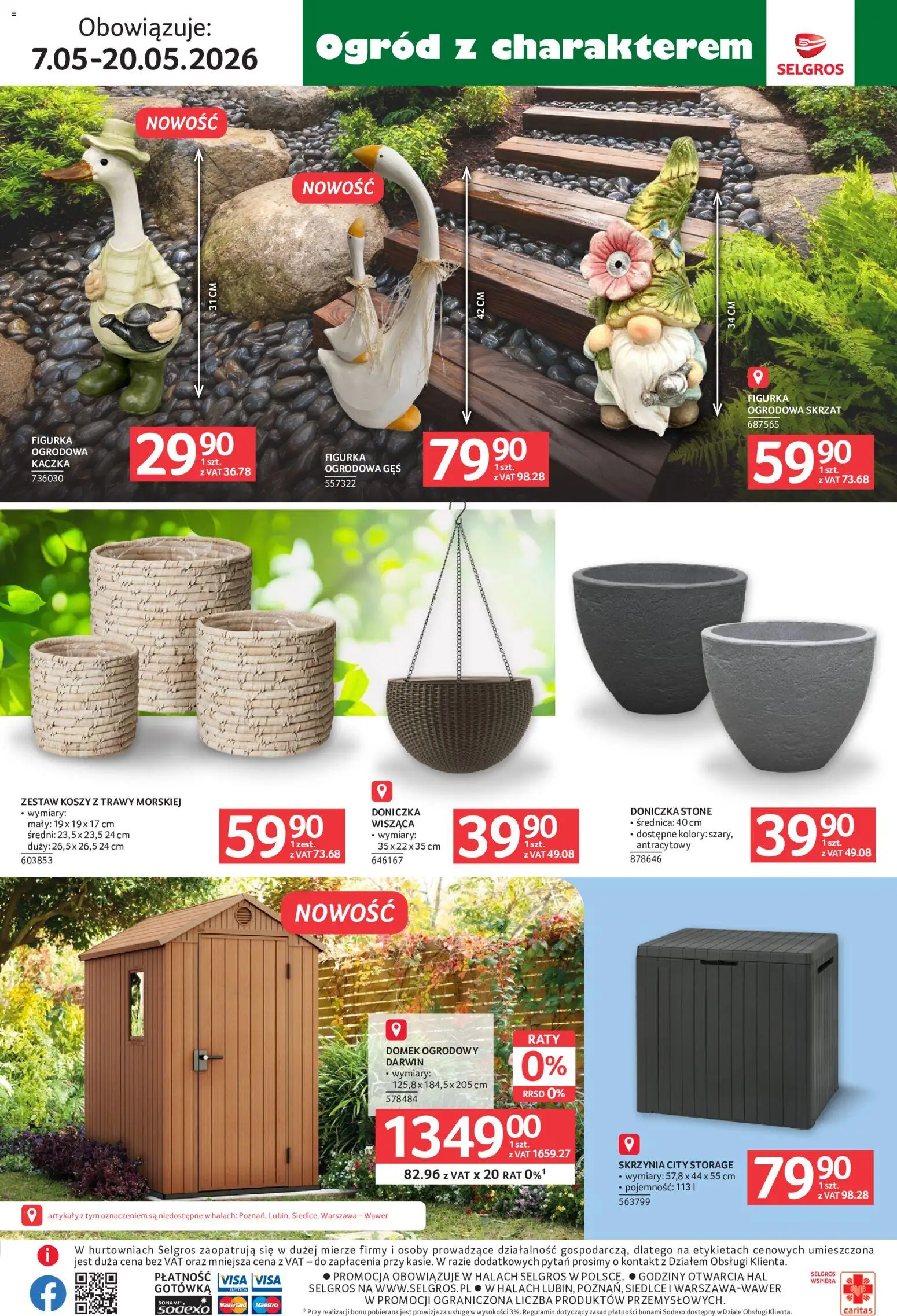Selgros cash&carry gazetka - Ogród od 07.05.2026 | Strona: 12 | Produkty: Trawy, Gęś, Kaczka, Doniczka