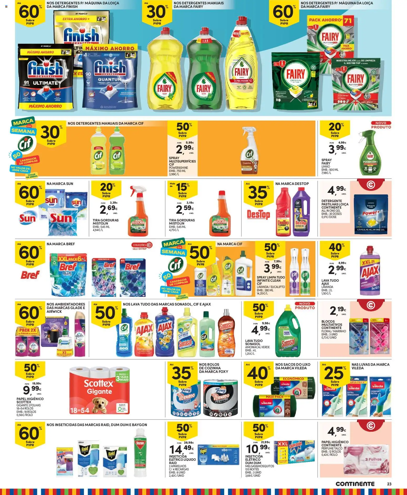 Continente Madeira │ válido de 09.06.2026 | Página: 23 | Produtos: Luvas, Papel higiénico, Top, Inseticida