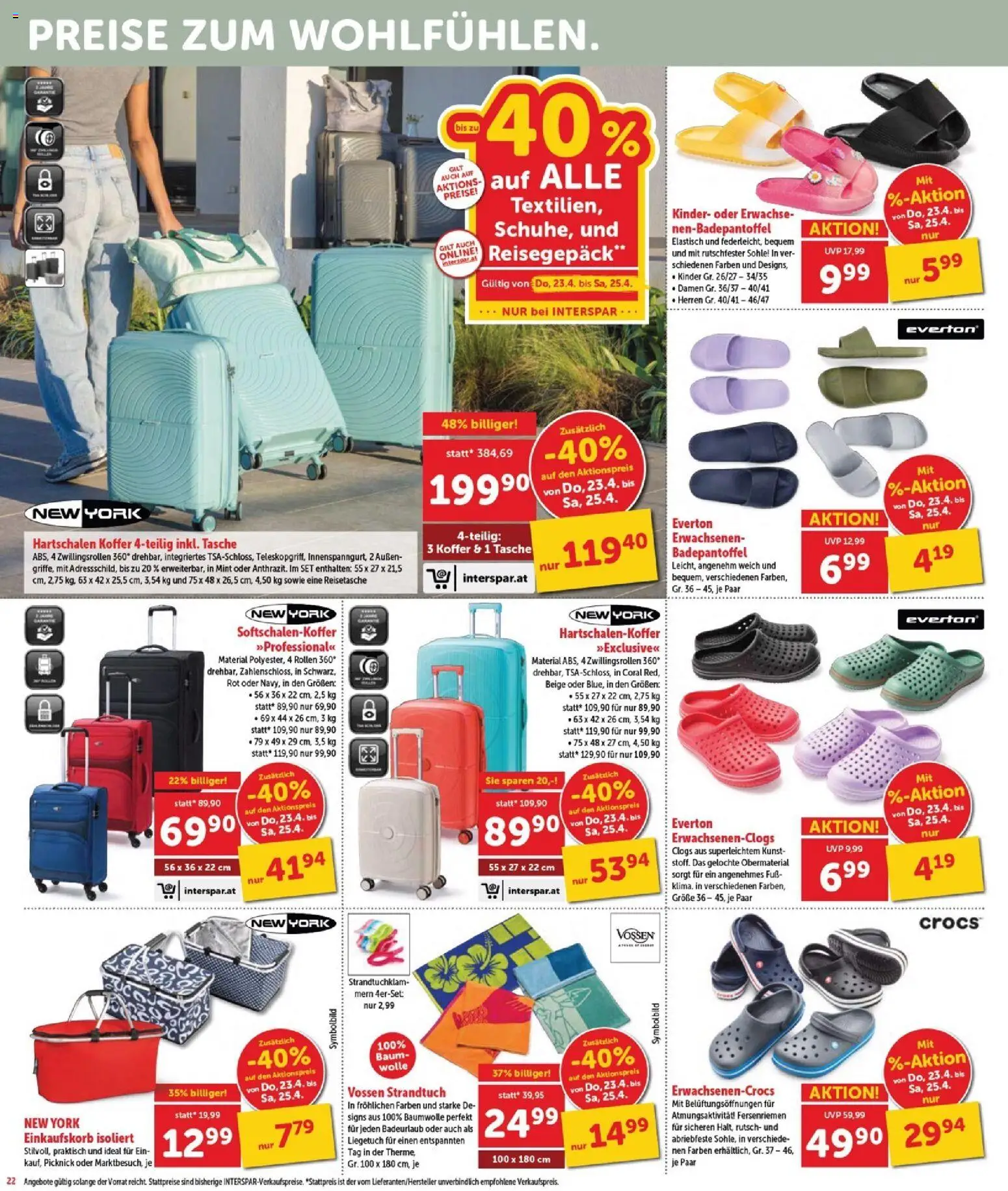 Interspar Flugblatt - Burgenland Sued gültig ab 23.04.2026 | Seite: 22 | Produkte: Reisetasche, Koffer, Tasche