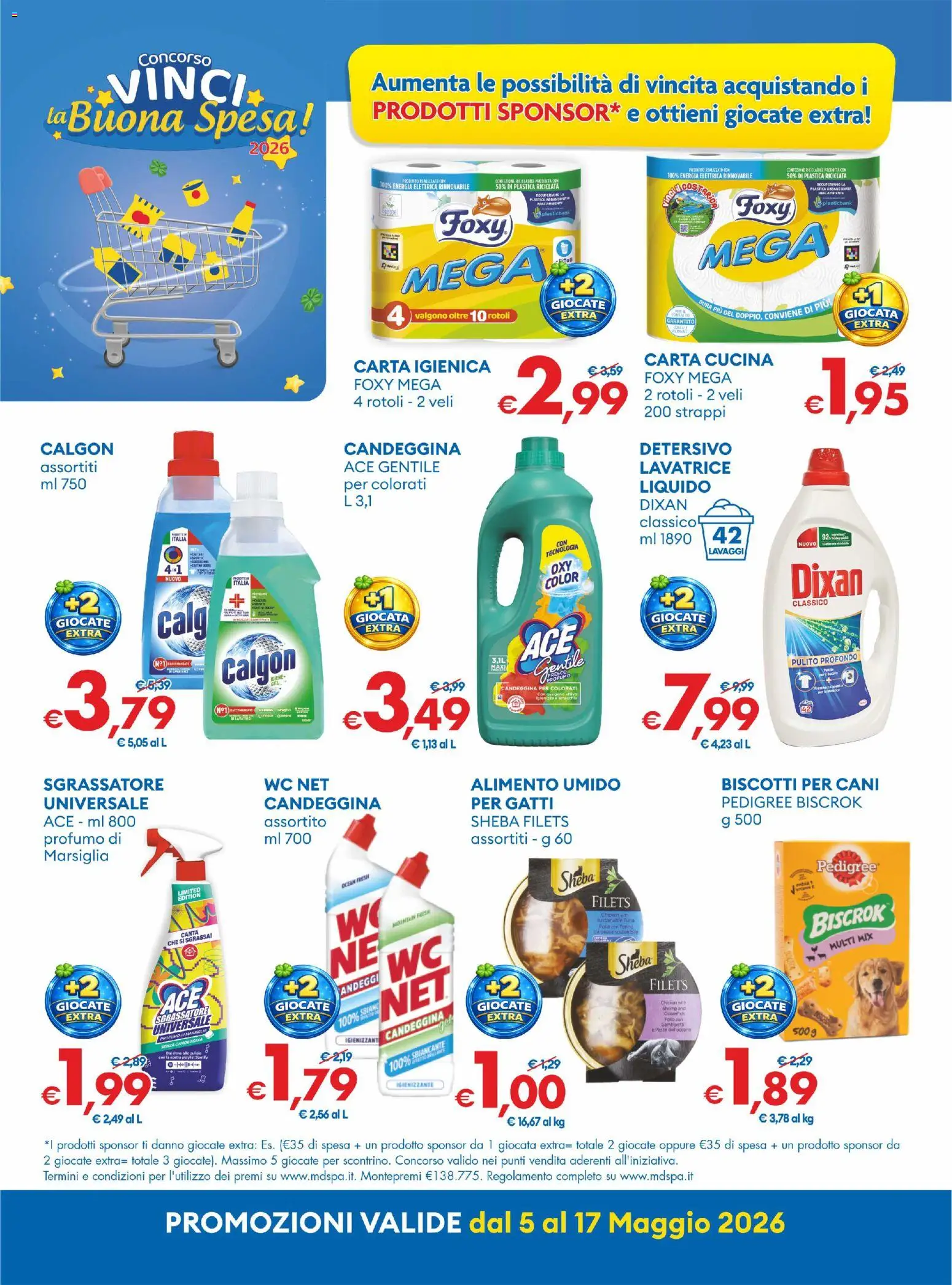 Volantino MD Discount del 05.05.2026 | Pagina: 5 | Prodotti: Carta igienica, Biscotti, Lavatrice, WC
