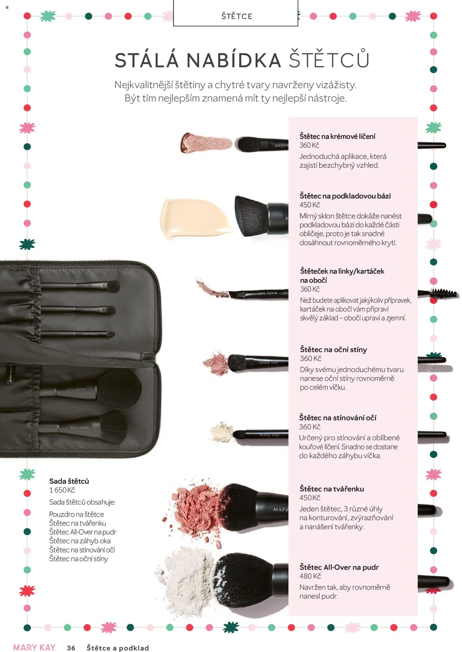 Mary Kay kniha o kráse od 30.09.2026 | Strana: 36 | Produkty: Pouzdro, Pudr, Štětec, Oční stíny