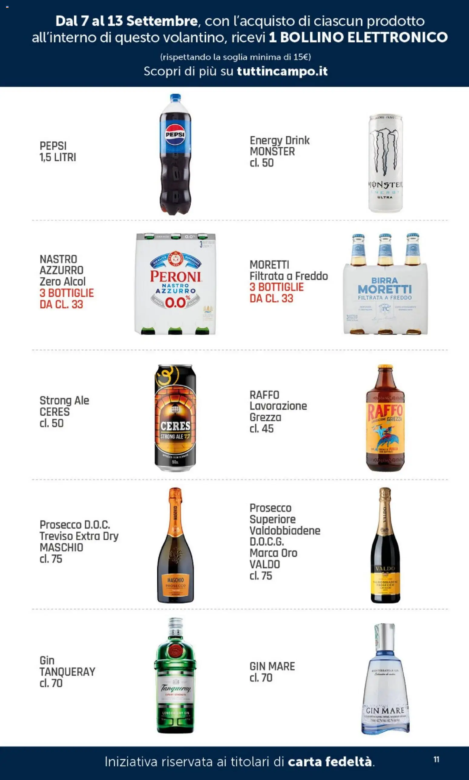 Volantino DOK del 07/09/2026 | Pagina: 11 | Prodotti: Gin, Prosecco, Ceres, Pepsi