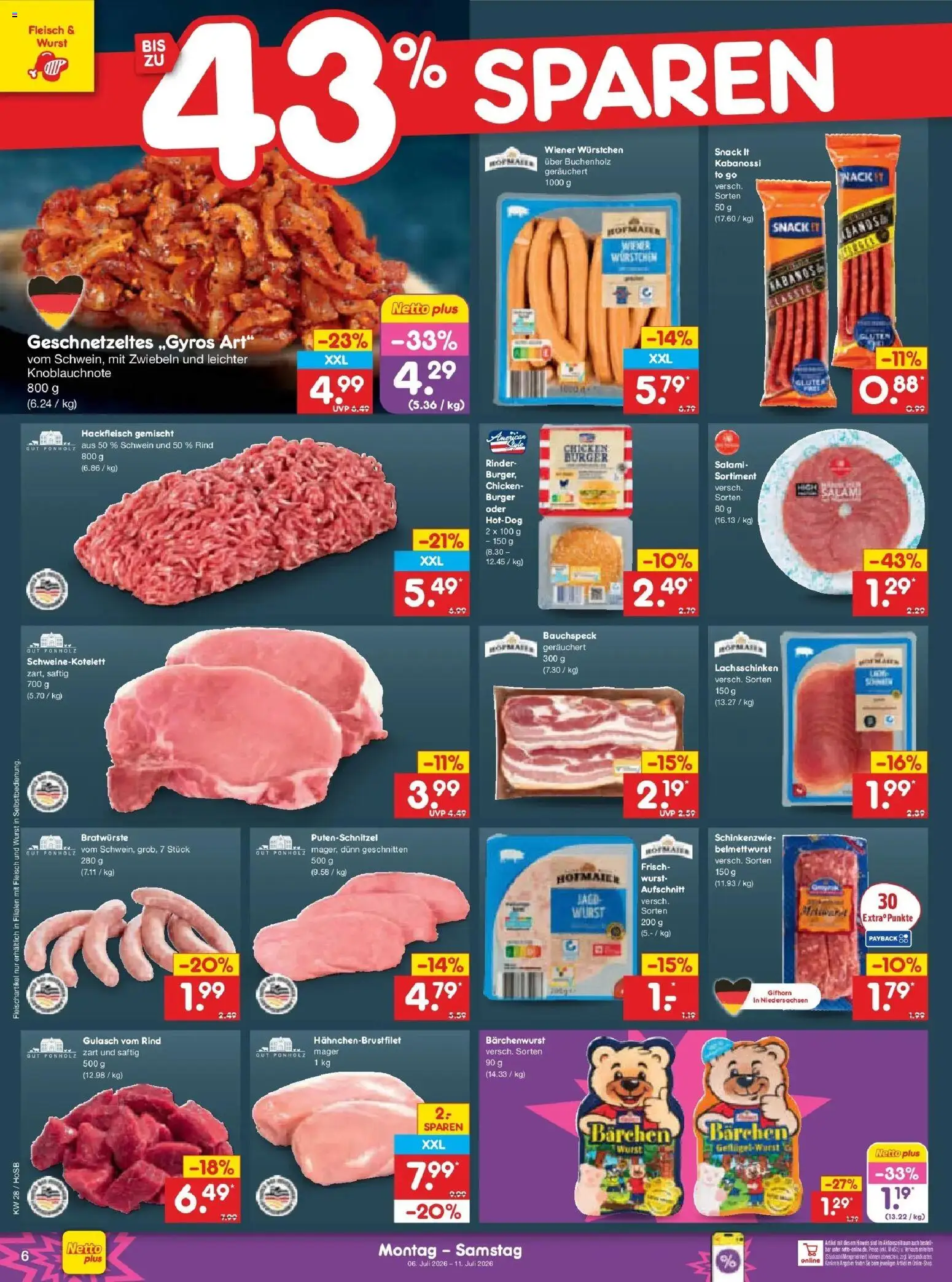 Netto Marken-Discount - Netto: Wochenangebote – gültig ab 05.07.2026 | Seite: 10 | Produkte: Wiener wurstchen, Wurst, Fleisch, Hackfleisch