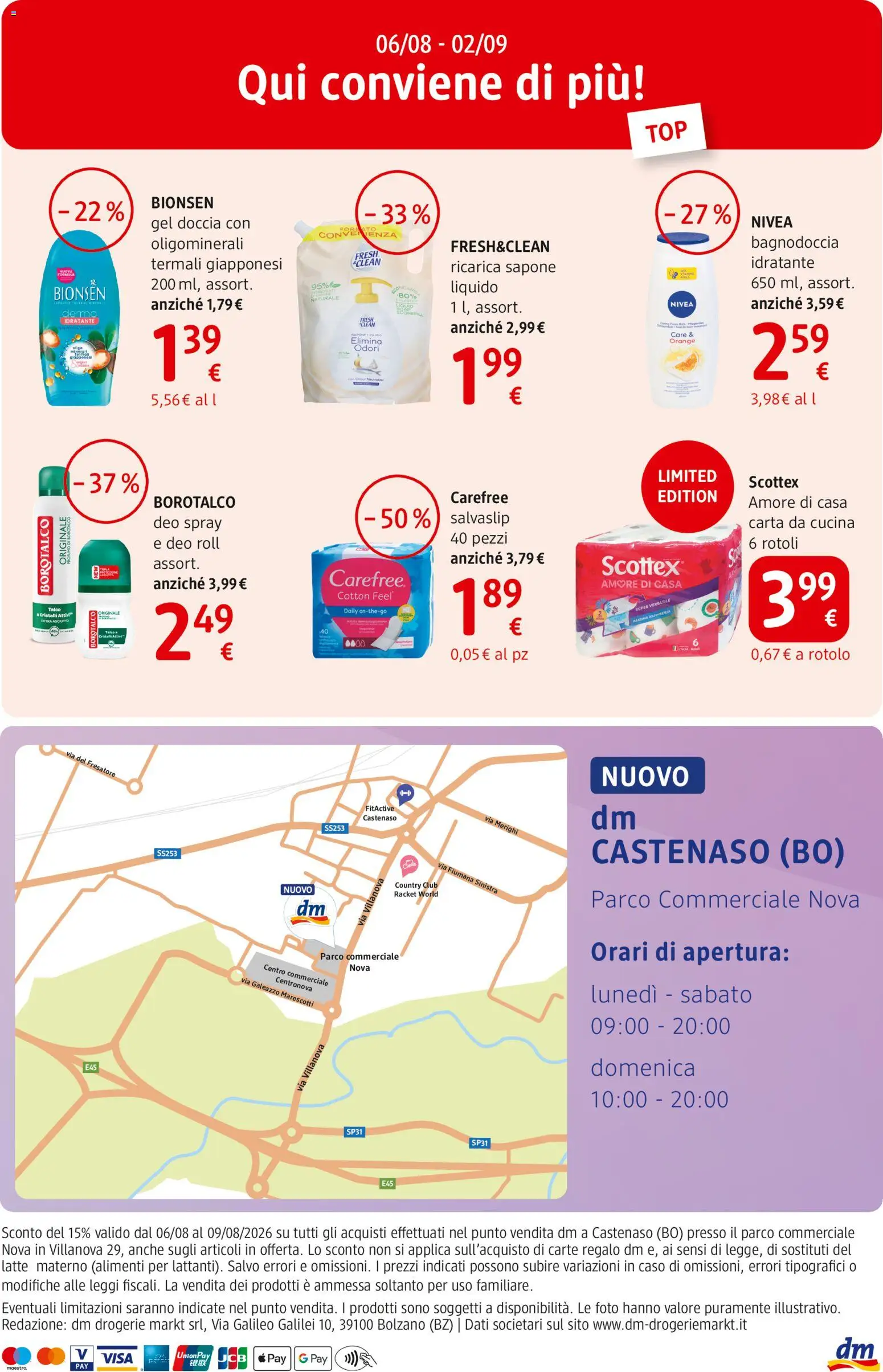 Volantino dm drogerie markt del 06/08/2026 | Pagina: 16 | Prodotti: Sapone, Latte, Doccia