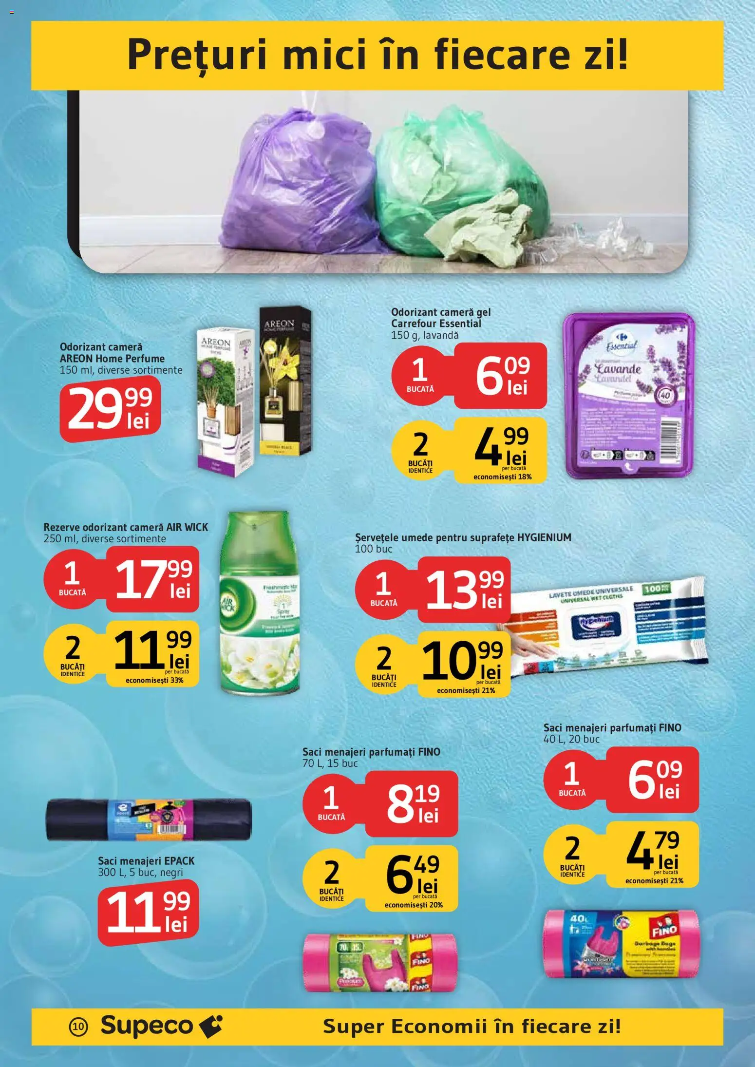 Noul catalog Supeco – valabil de la 11.10.2026 | Pagină: 10 | Produse: Cameră, Saci menajeri, Lavete, Șervețele umede