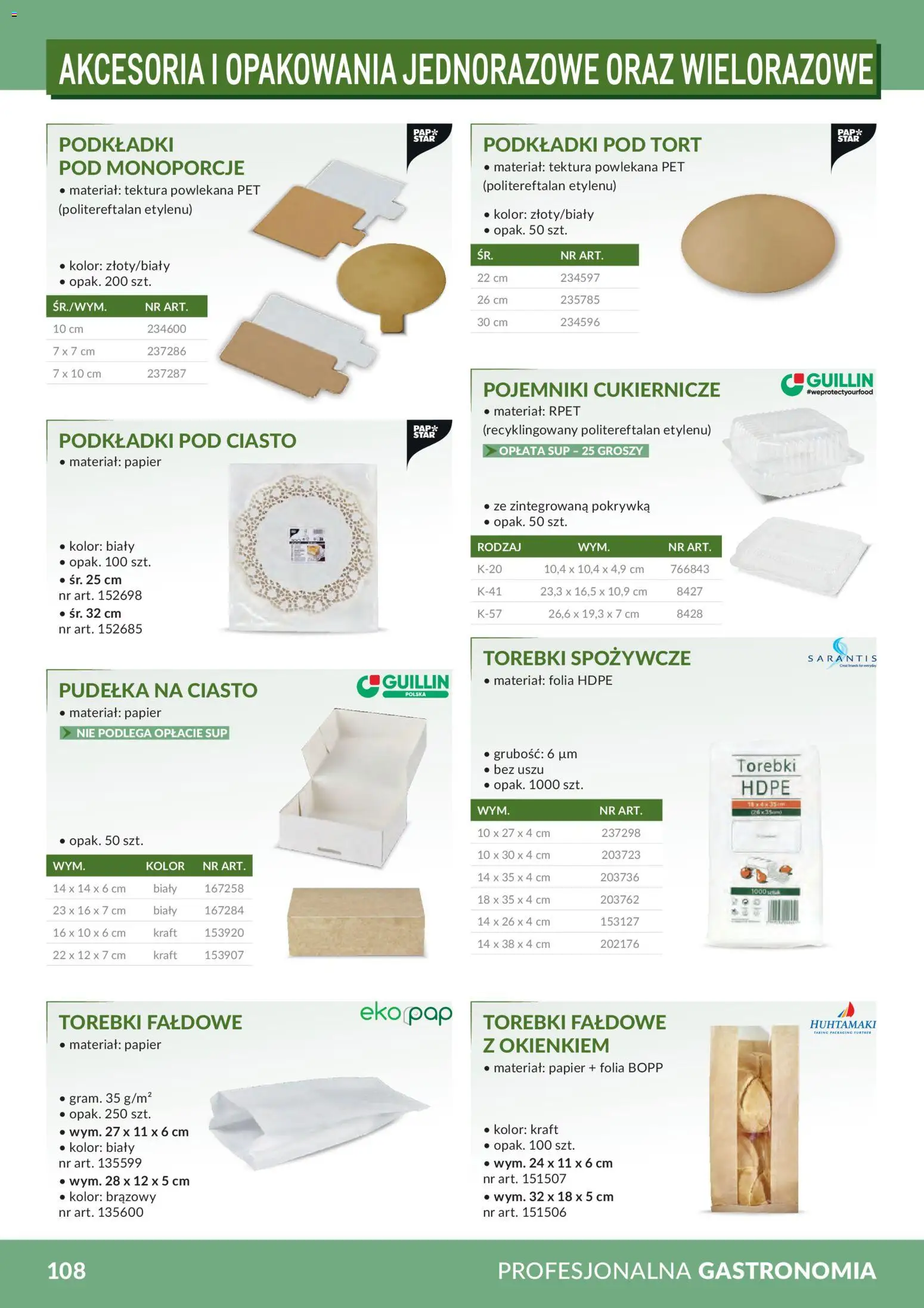 Makro Gazetka - Profesjonalna Gastronomia od 01.02.2026 | Strona: 108 | Produkty: Ciasto, Tort, Folia, Torebki
