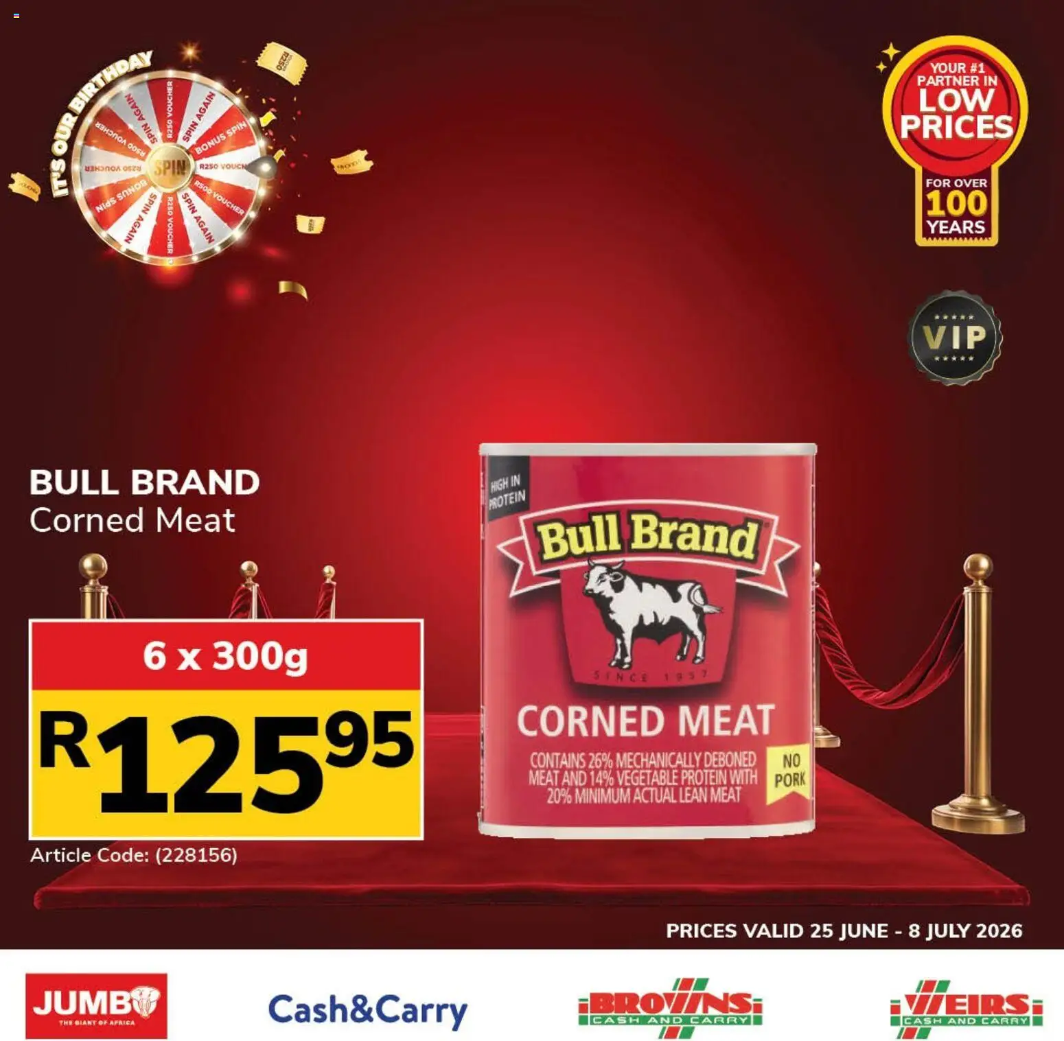 New Jumbo catalogue – valid from 25/06/2026 | Page: 3 | Products: Corned meat, Detergente líquido, Pork