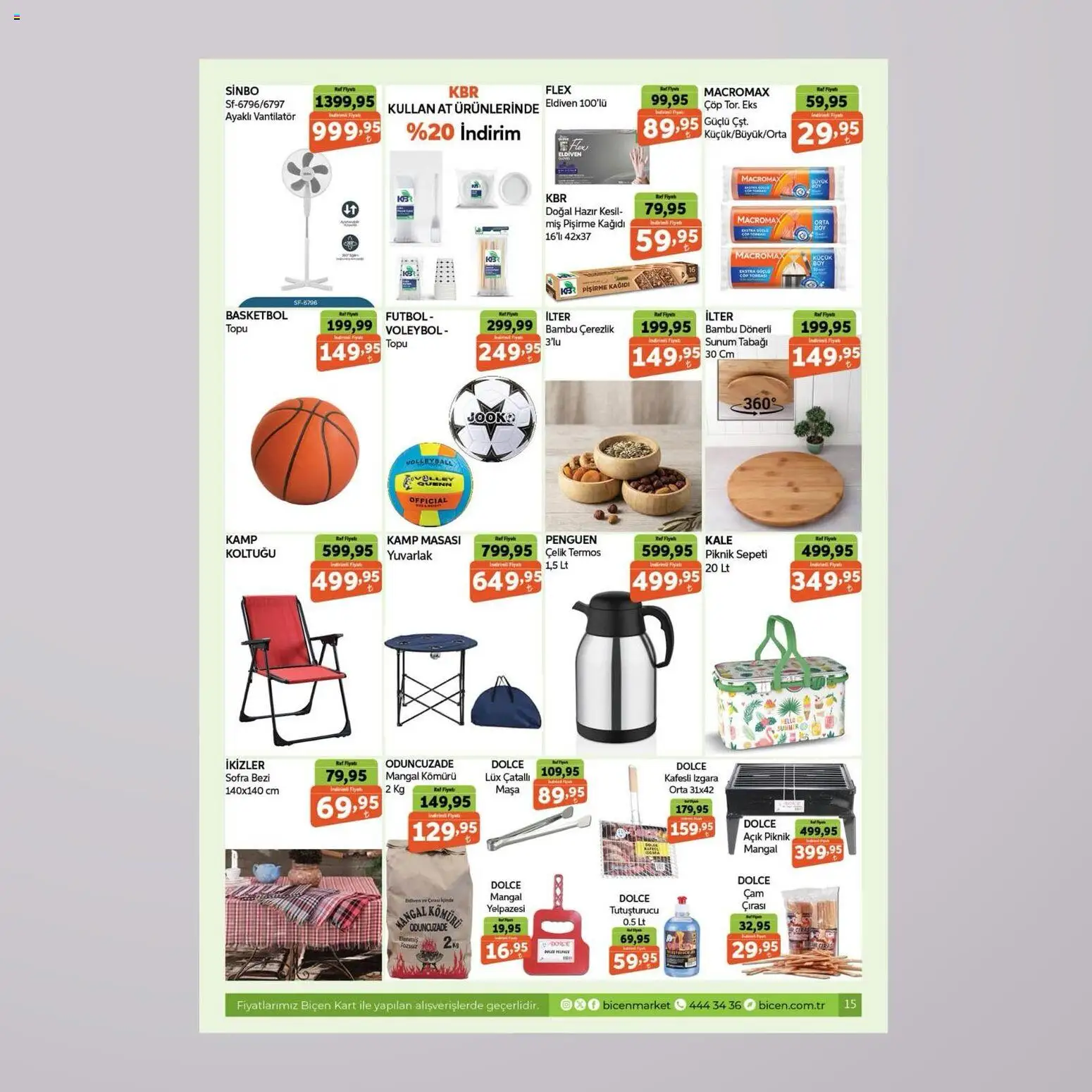 Biçen Market Katalog - 15.05.2026 tarihinden itibaren geçerlidir | Sayfa: 15 | Ürünler: Masa, Eldiven, Termos, Vantilatör