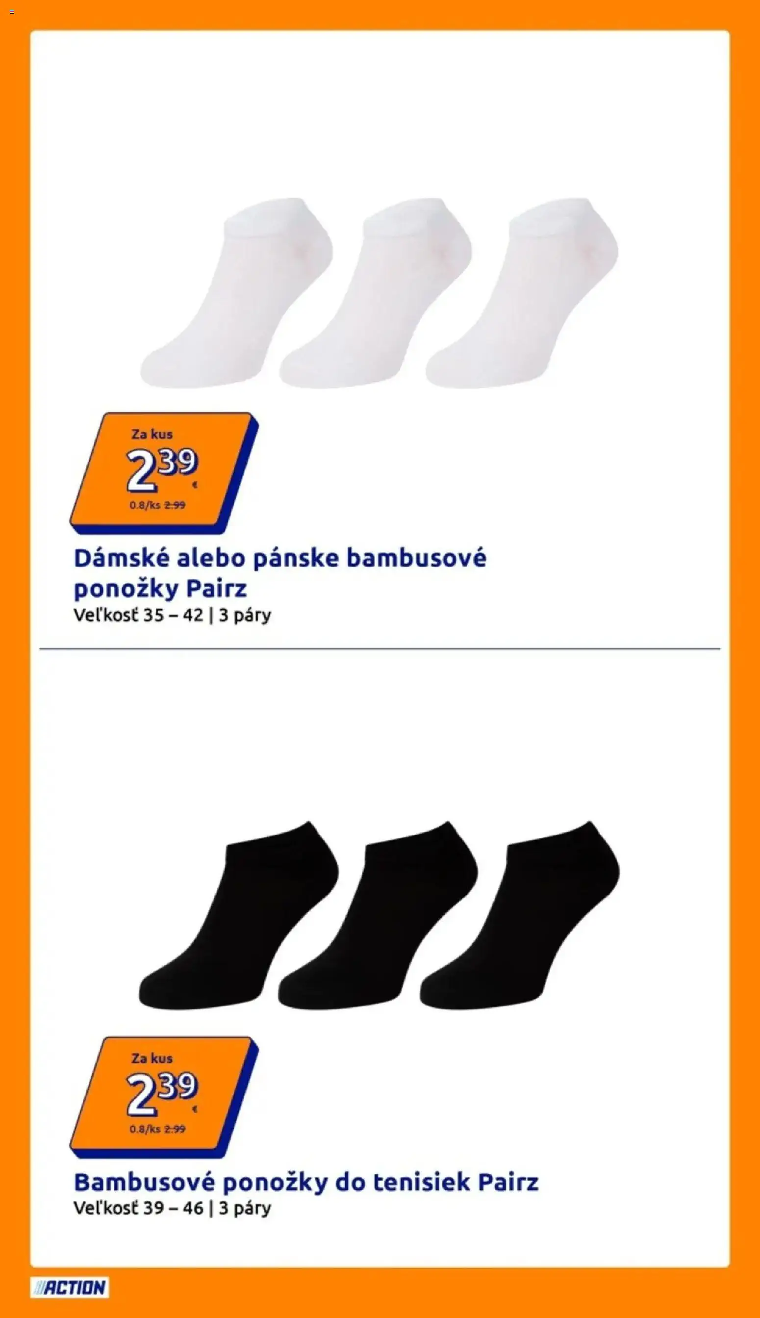 Nové Action akcie – leták je platný od 03.06.2026 | Strana: 10 | Produkty: Ponožky