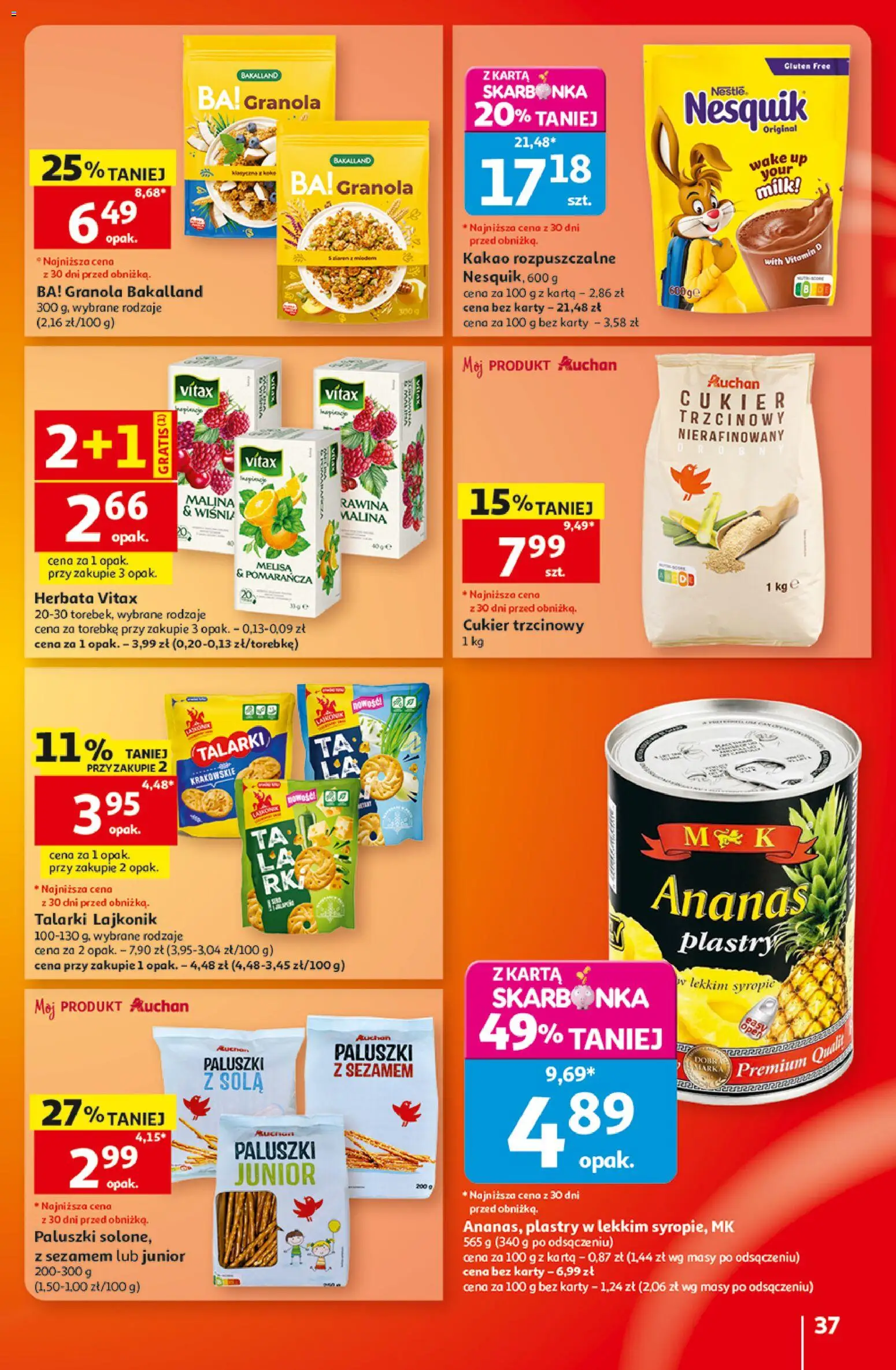 Auchan gazetka - 30 Lat Hipermarket od 20.08.2026 | Strona: 37 | Produkty: Cukier trzcinowy, Herbata, Ananas, Melisa