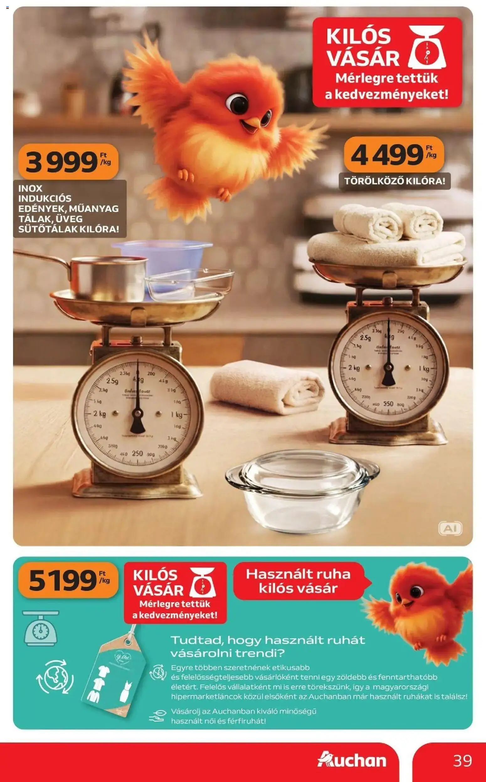 Auchan akciós újság Szolnok - 2026.08.27. -tól/töl > akció, lapozható szórólap 🛍️ | Oldal: 39 | Termékek: Törölköző, Üveg, Ruha