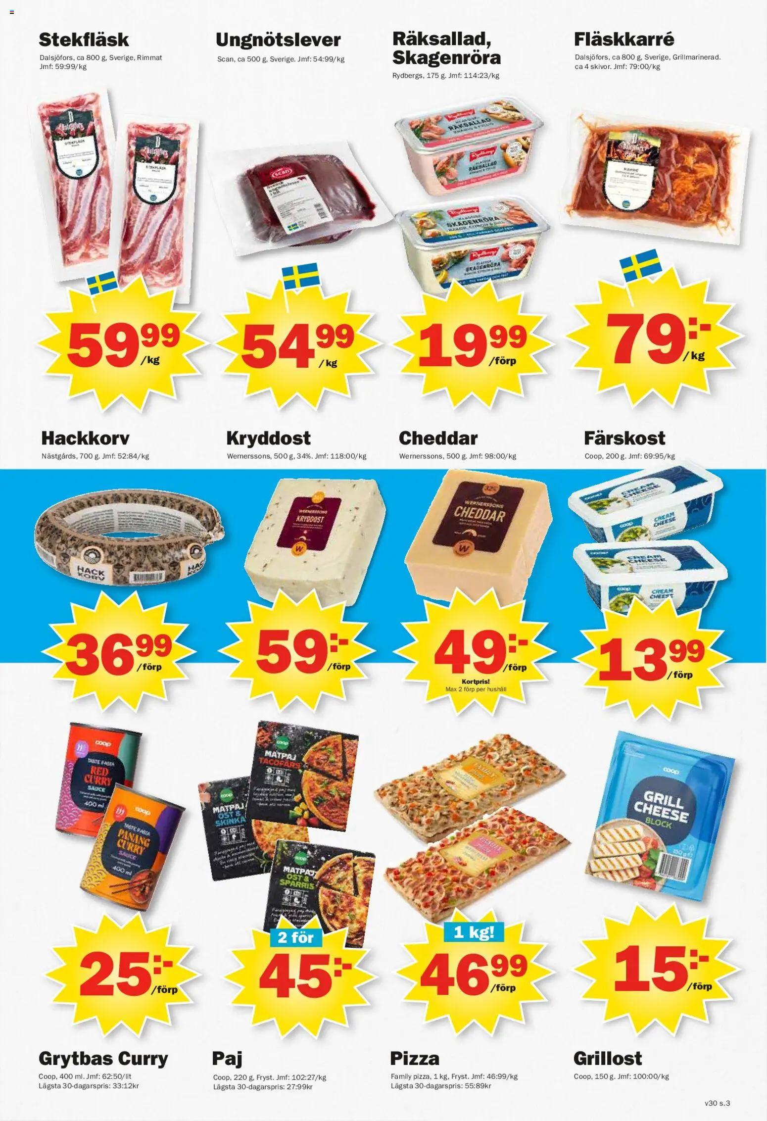 Pekås reklamblad aktuell från 20/07/2026 | Sida: 3 | Produkter: Grill, Grillost, Skinka, Pizza