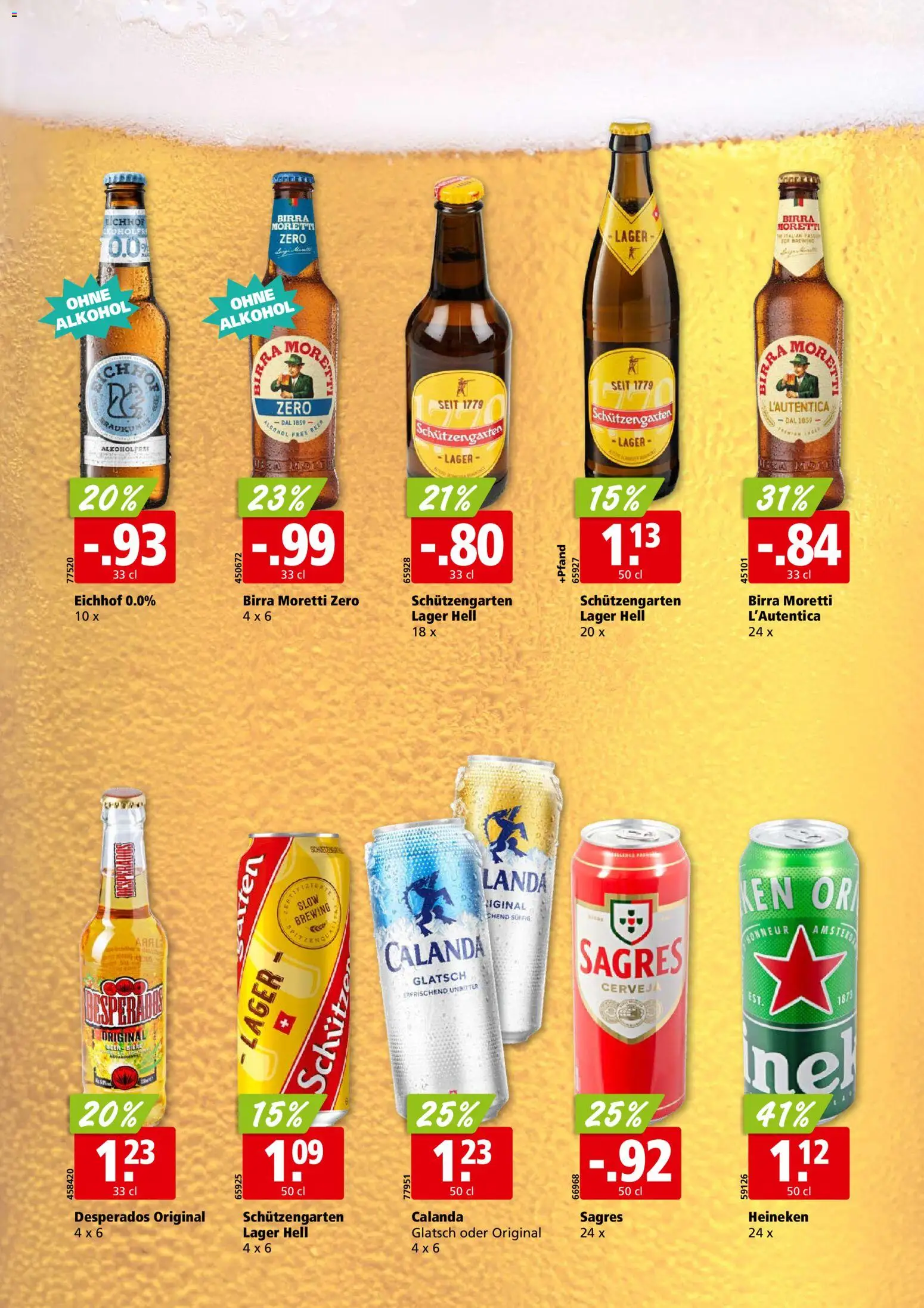 Aligro aktionen Schlieren, Gossau SG, Frauenfeld, Rapperswil-Jona, Sargans, Bern – gültig ab 27.07.2026 | Seite: 28 | Produkte: Bier