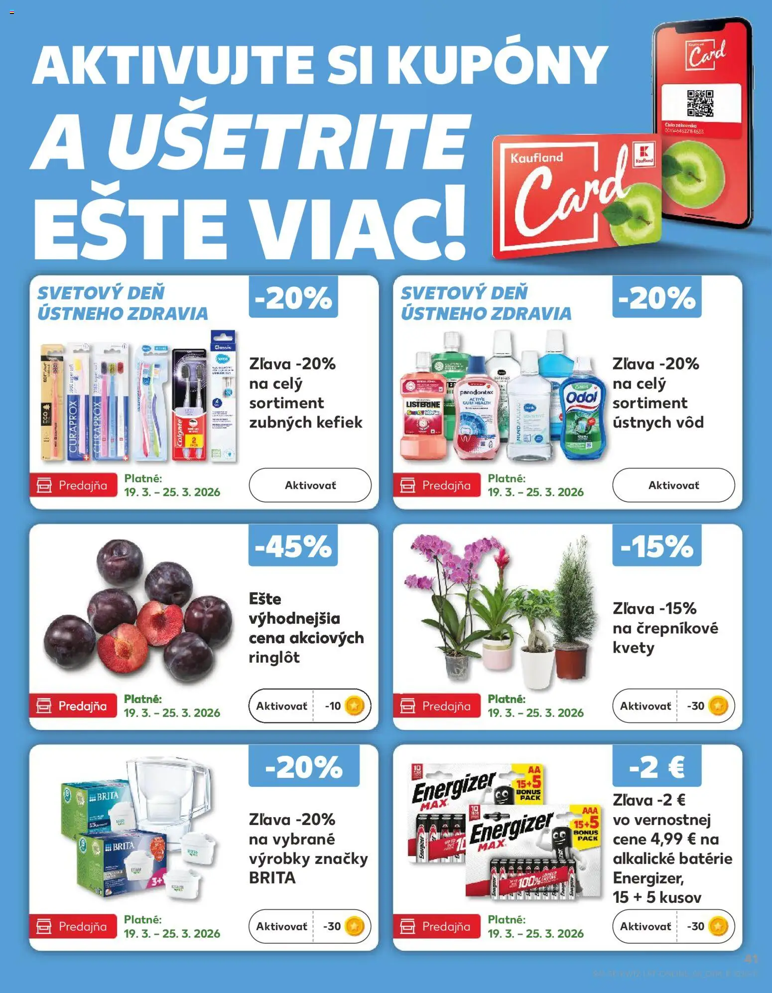Nové Kaufland akcie – leták je platný od 19.03.2026 | Strana: 41 | Produkty: Listerine, Kvety, Curaprox