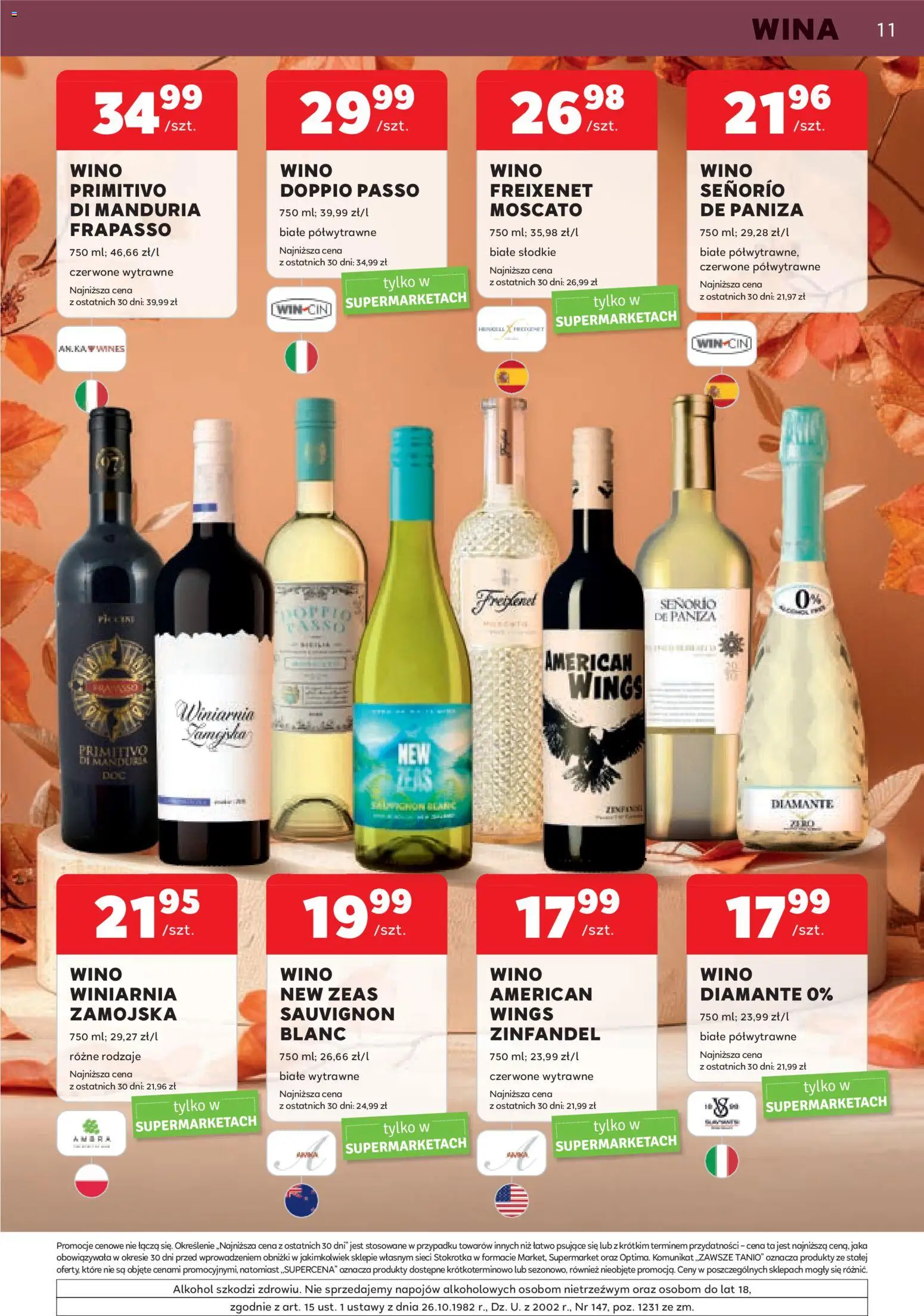 Stokrotka gazetka - Oferta alkoholowa od 03.09.2026 | Strona: 11 | Produkty: Stokrotka, Primitivo, Winiarnia, Wino