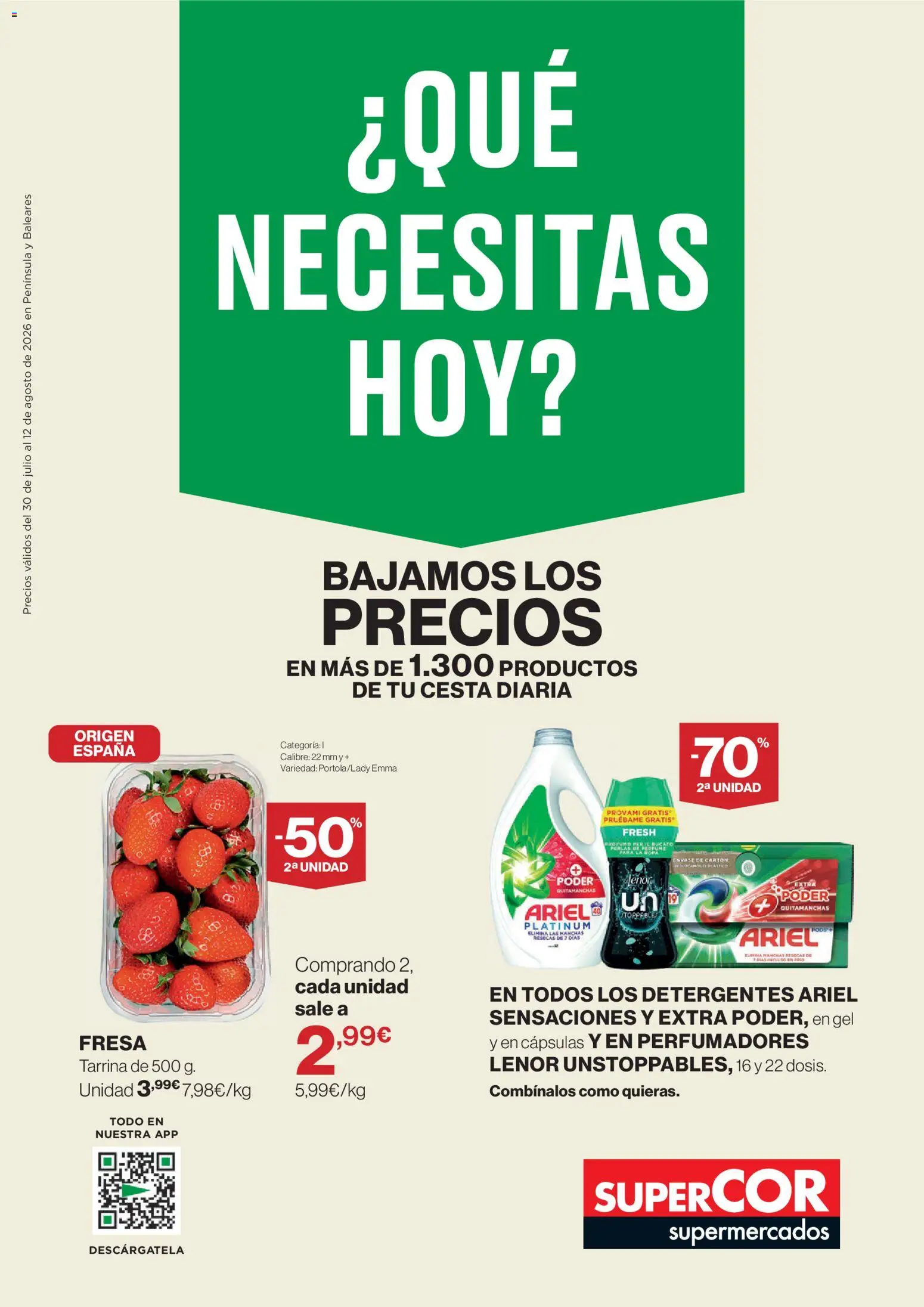 Supercor folleto │ válido desde el 30/07/2026 | Página: 1 | Productos: Perfume, Quitamanchas, Ropa, Cesta
