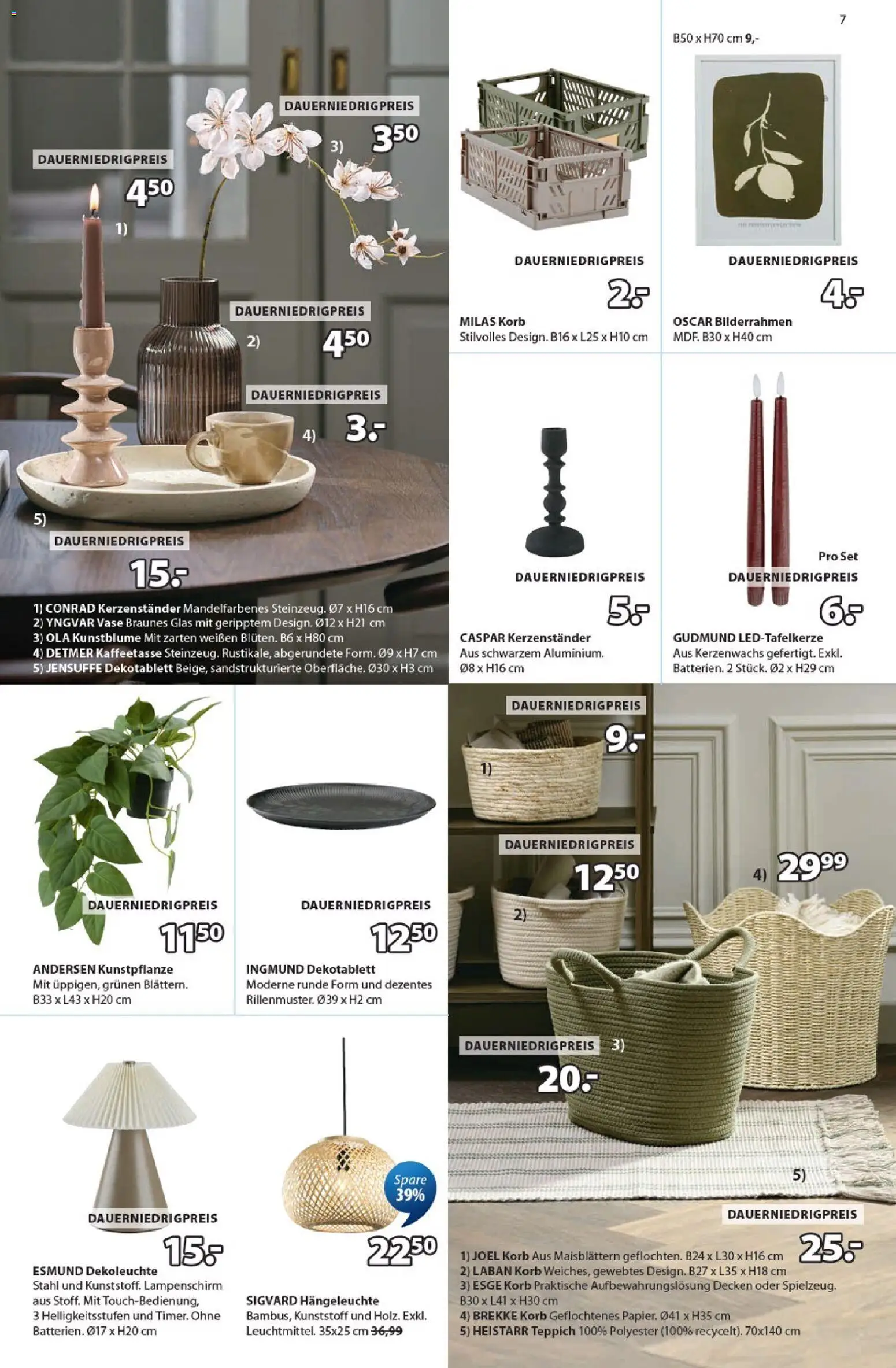 Prospekt JYSK – gültig ab 16.08.2026 | Seite: 7 | Produkte: Korb, Teppich, Vase, Lampenschirm
