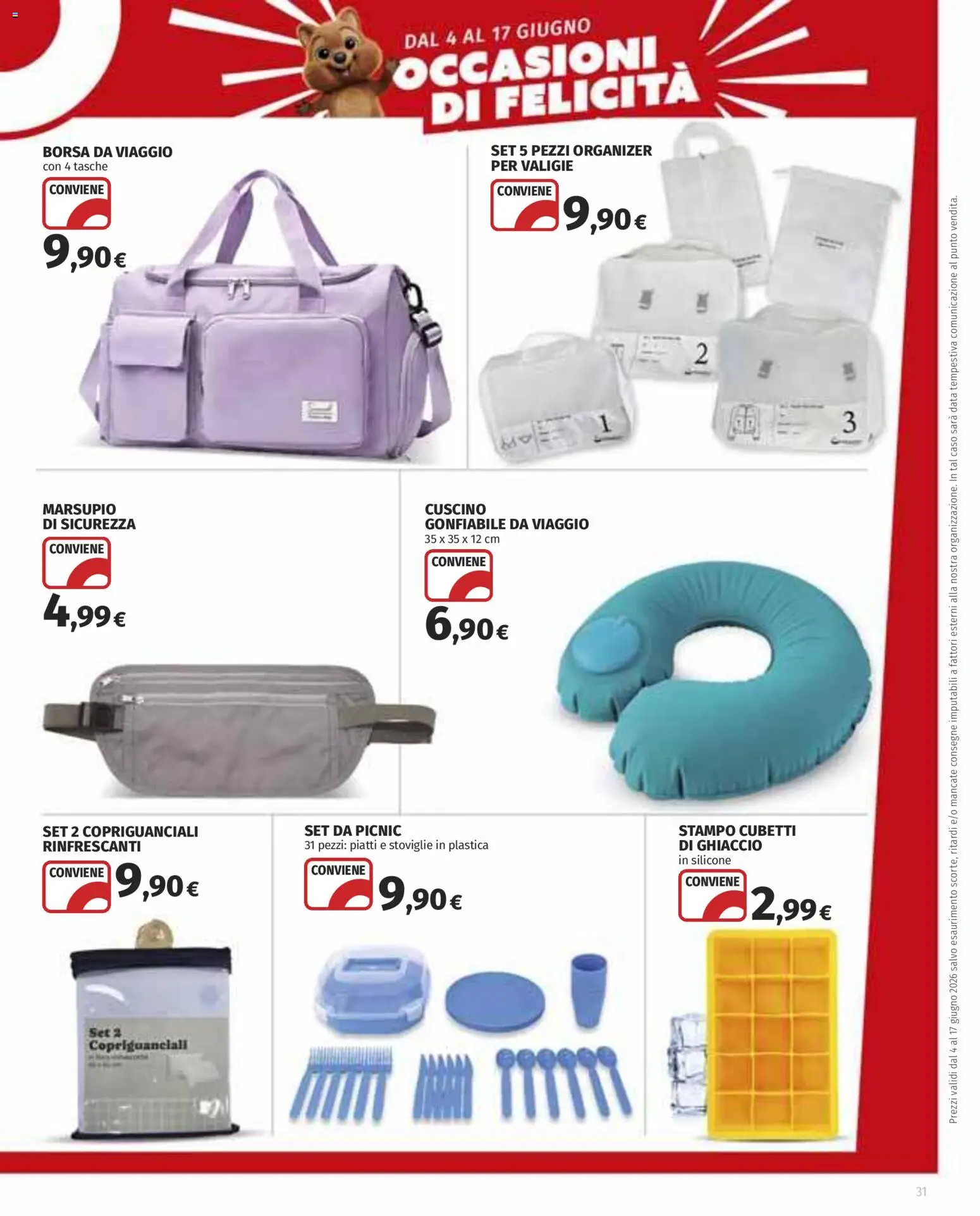 Volantino Ipercoop del 04.06.2026 | Pagina: 31 | Prodotti: Data, Borsa, Silicone, Cuscino