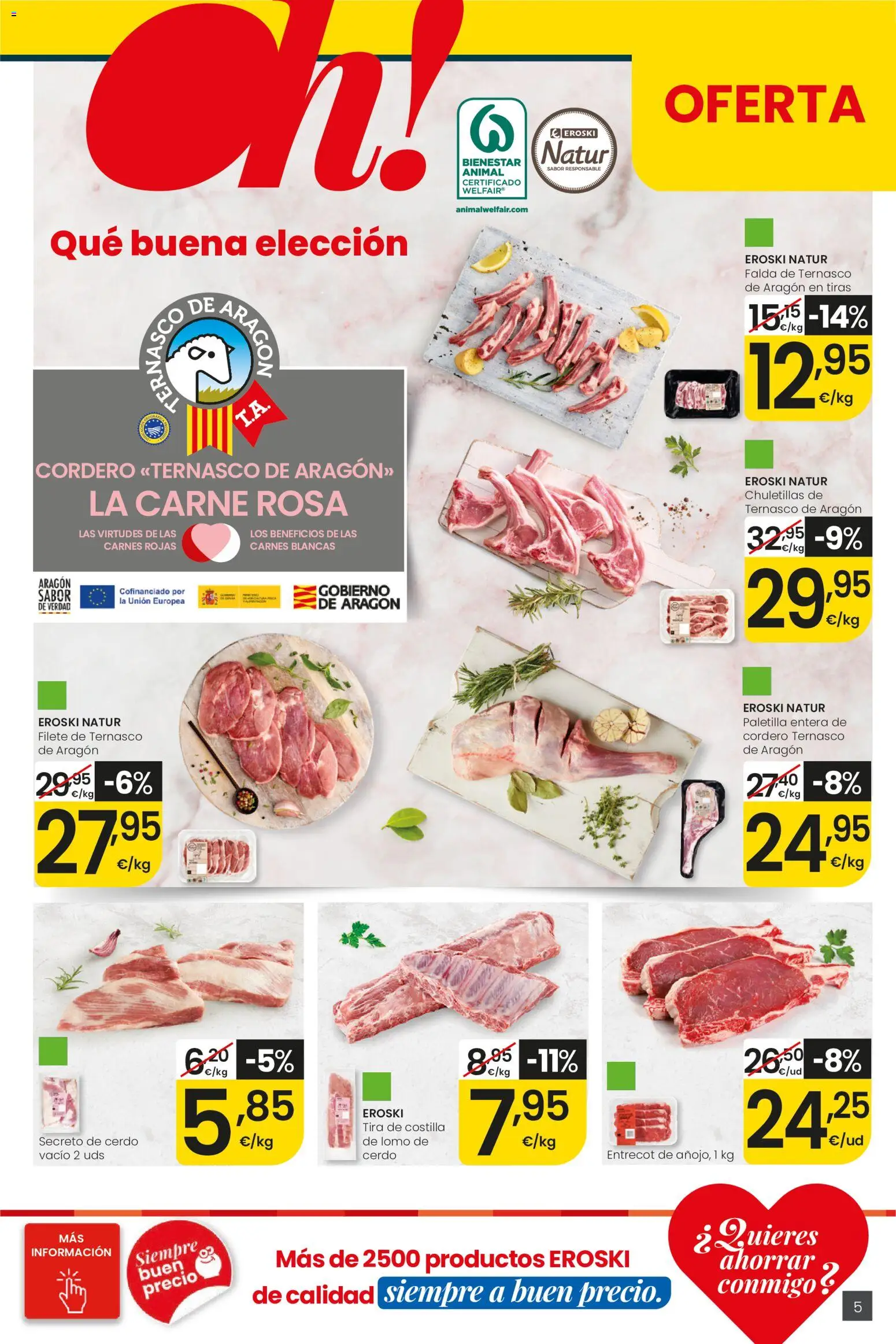 Eroski Nirekin aurreztu nahi Aliprox │ válido desde el 14.05.2026 | Página: 5 | Productos: Cerdo, Φίλτρο καφέ, Filete