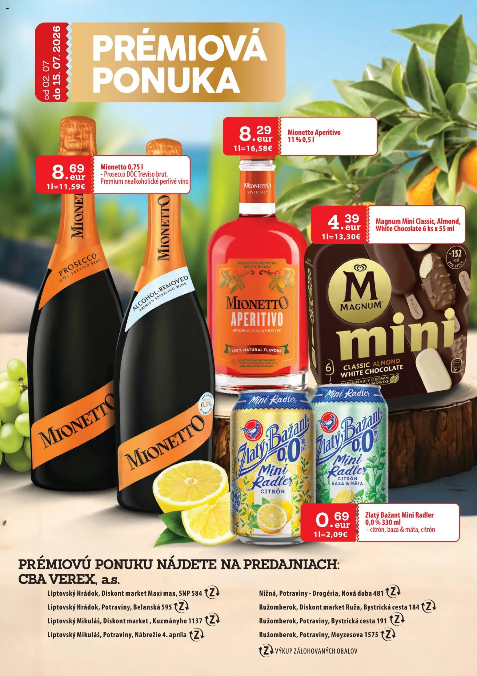 Nové CBA Verex akcie – leták je platný od 02.07.2026 | Strana: 29 | Produkty: Víno, Prosecco, Magnum, Perlivé víno