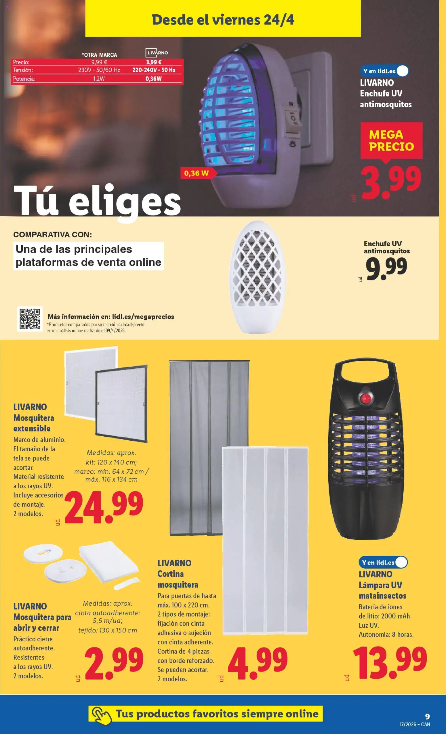 Lidl Canarias │ válido desde el 20.04.2026 | Página: 17 | Productos: Cortina, Marco, Enchufe, Lámpara