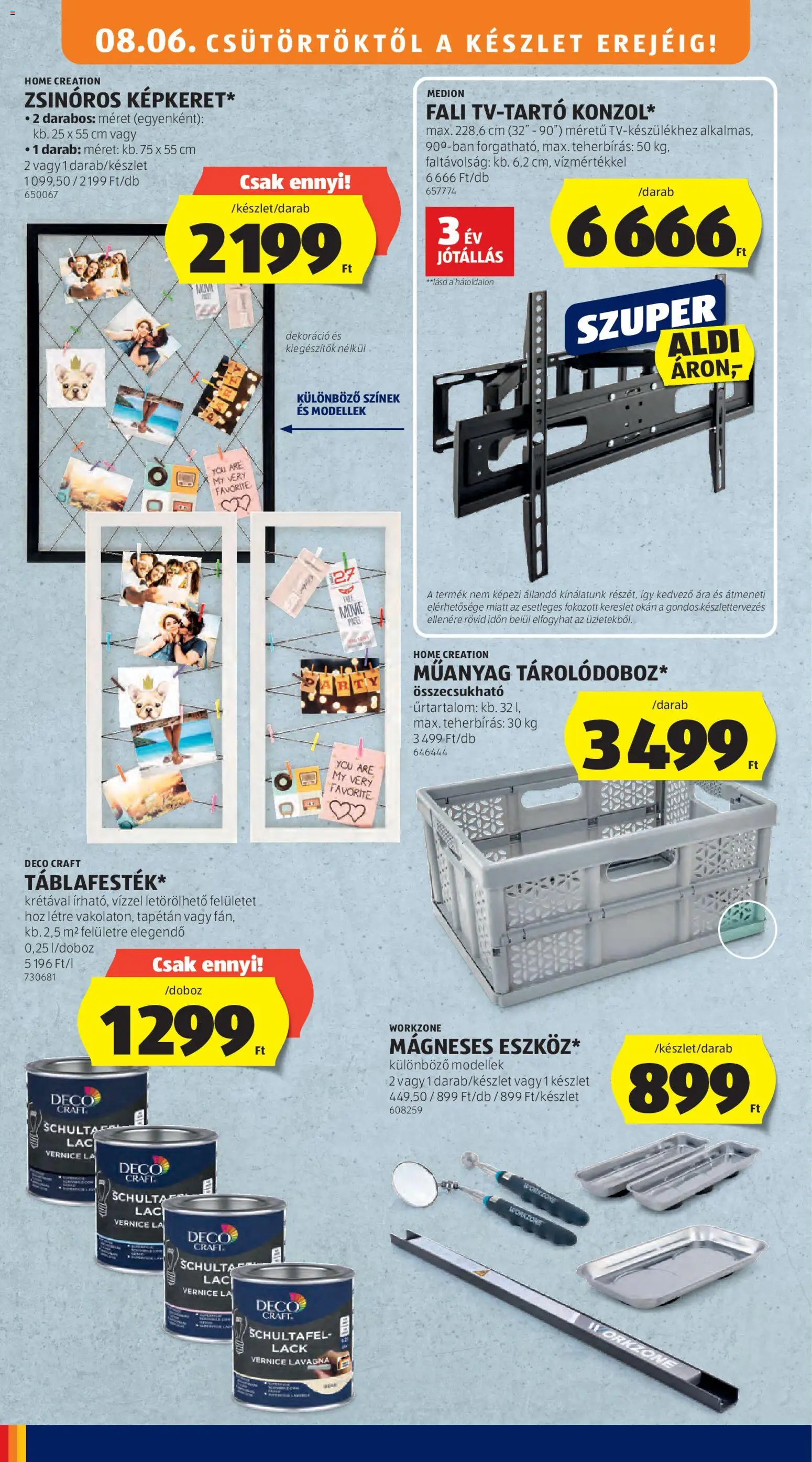 Aldi akciós ujság - amely érvényes a következő dátumtól: 2026.08.06. | Oldal: 2 | Termékek: TV, Dekoráció