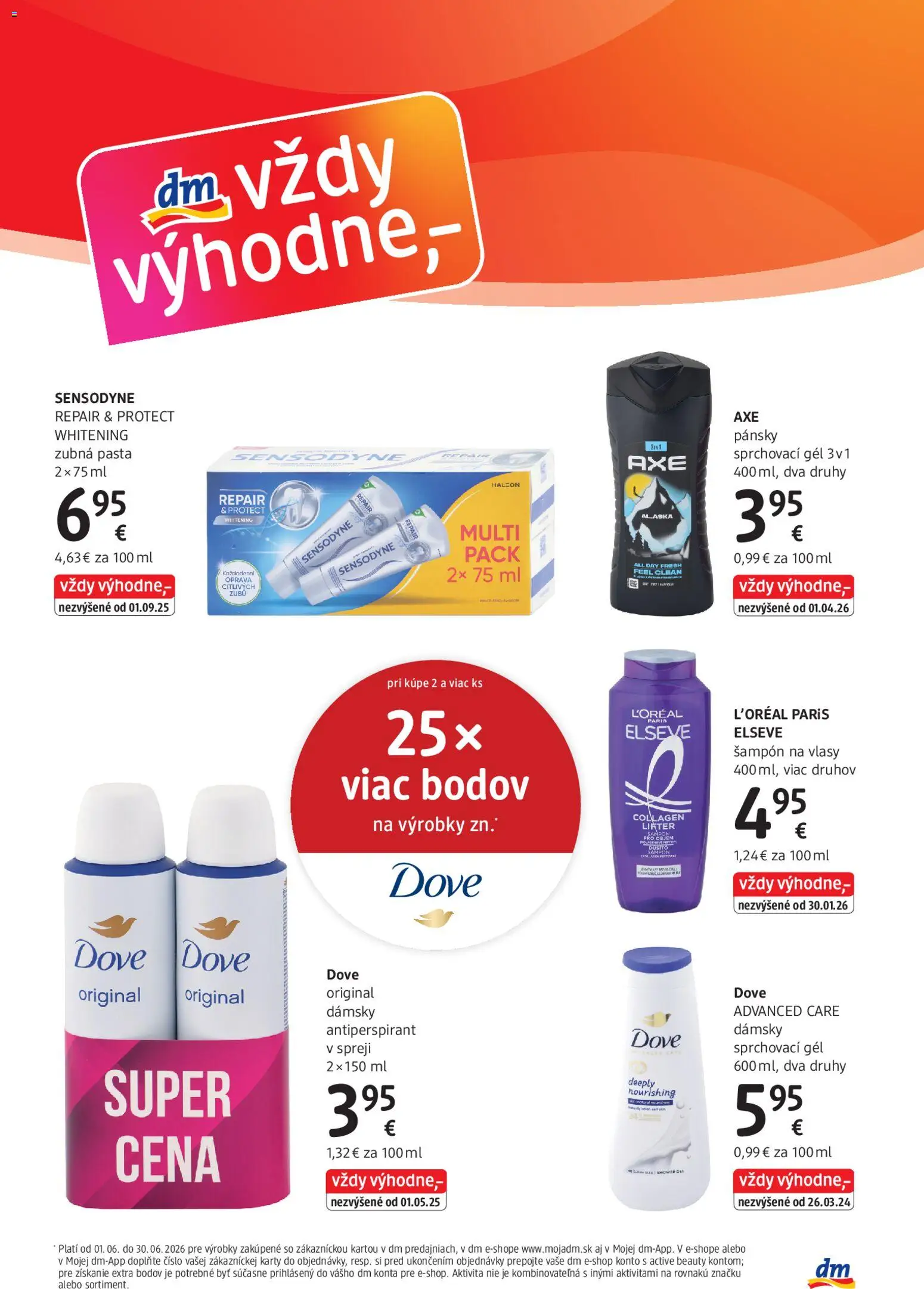 Nové dm drogerie akcie – leták je platný od 01.06.2026 | Strana: 3 | Produkty: Šampón, Antiperspirant, Zubná pasta