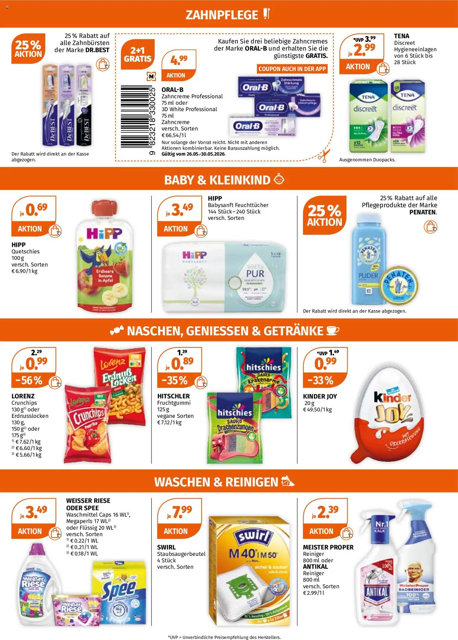 Müller Prospekt – gültig ab 26.05.2026 | Seite: 3 | Produkte: Äpfel, Kinder joy, Spee, Waschmittel