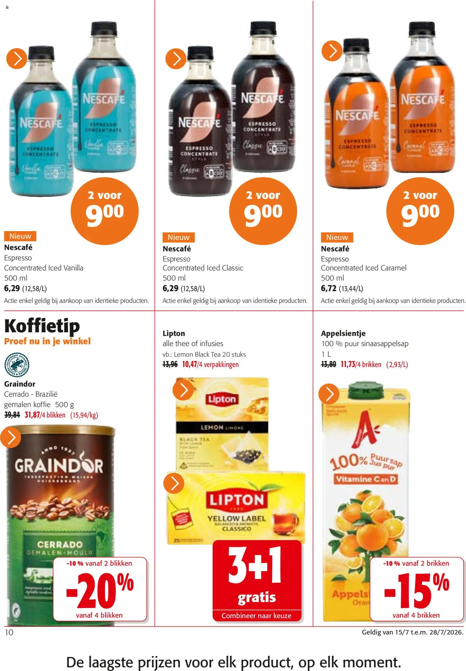 {H1} | Pagina: 10 | Producten: Sap, Thee, Nescafe, Koffie
