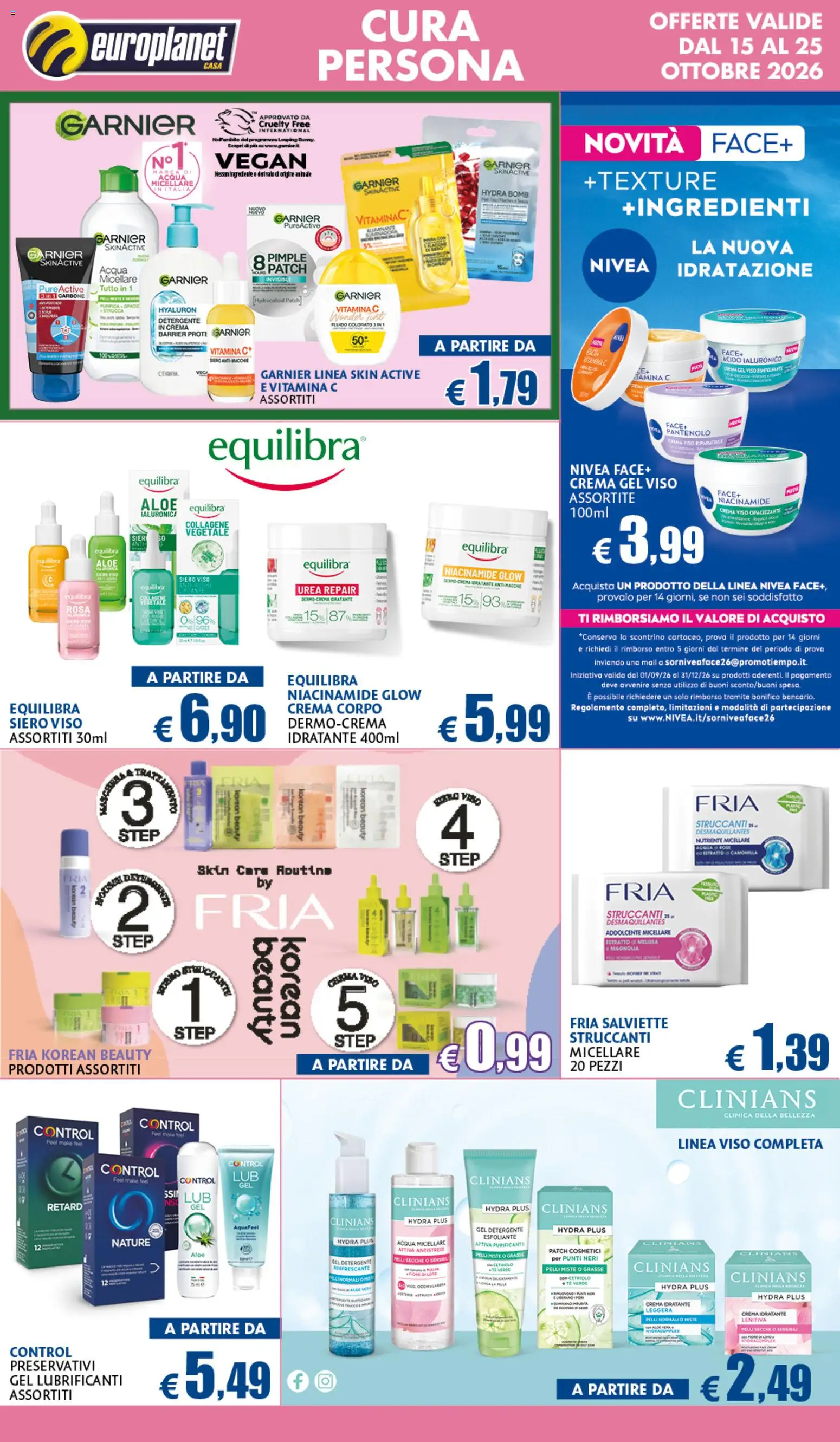 Volantino Europlanet Casa del 15/10/2026 | Pagina: 4 | Prodotti: Vegan, Crema, Preservativi, Acqua