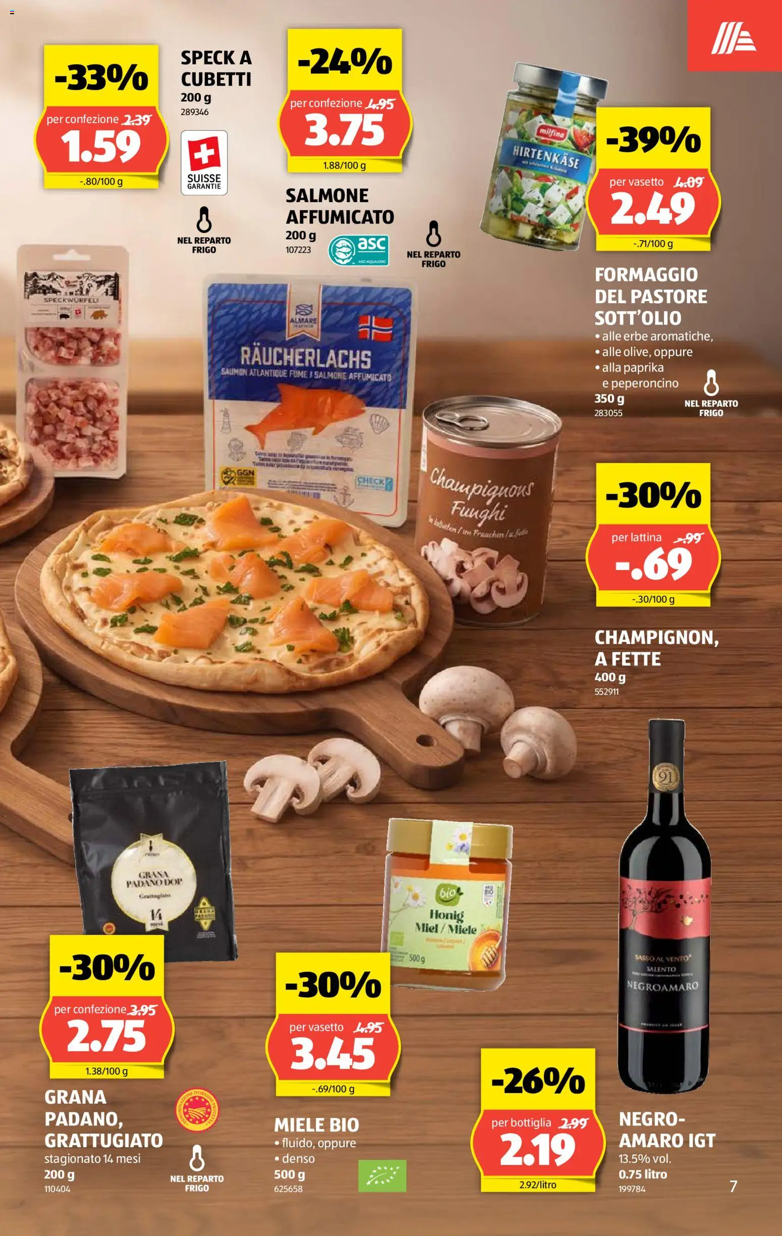 Aldi aktionen IT – gültig ab 15.10.2026 | Seite: 7 | Produkte: Champignons, Räucherlachs, Paprika, Miele