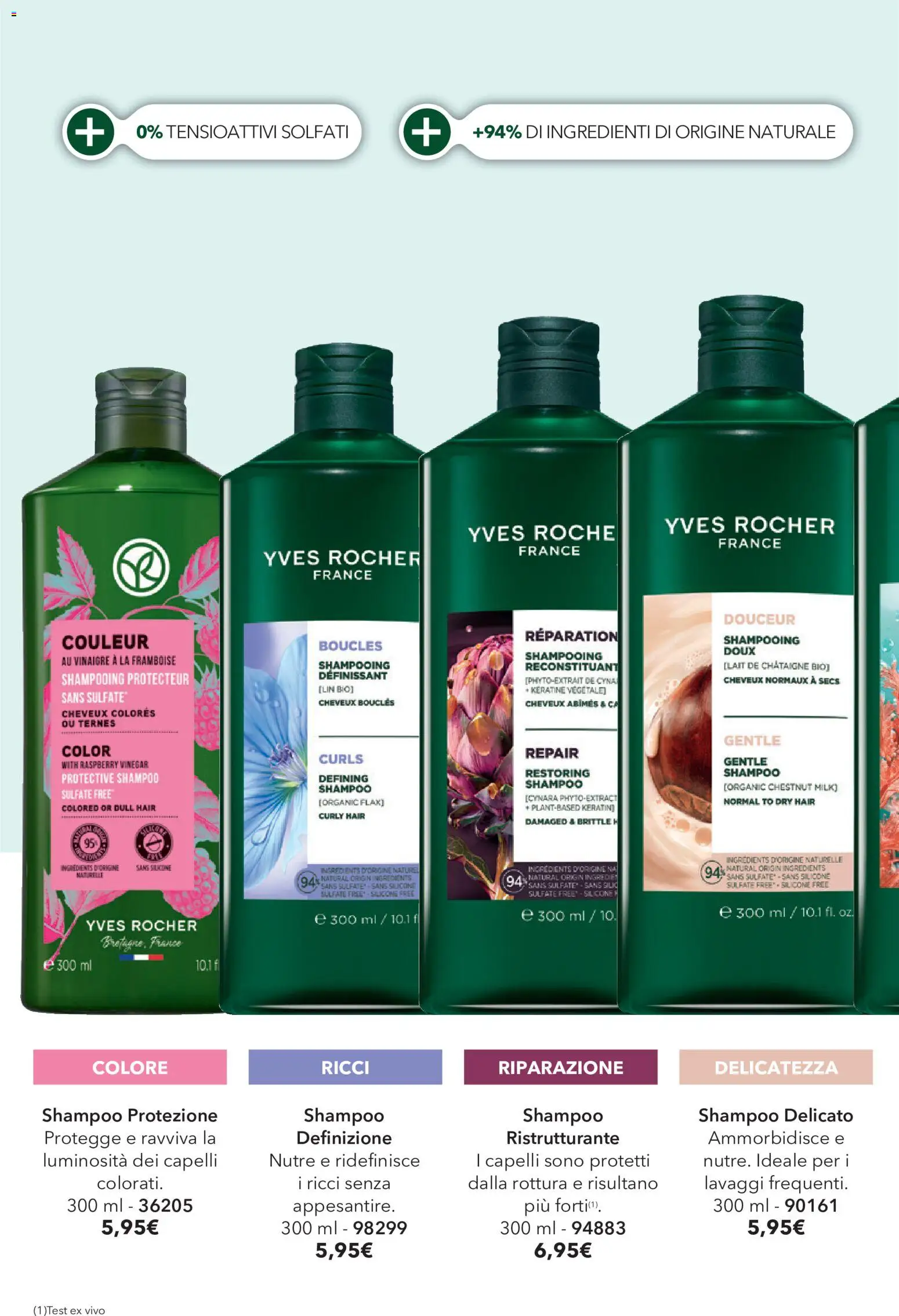 Volantino Yves Rocher del 24/09/2026 | Pagina: 56 | Prodotti: Shampoo, Ingredienti, Silicone
