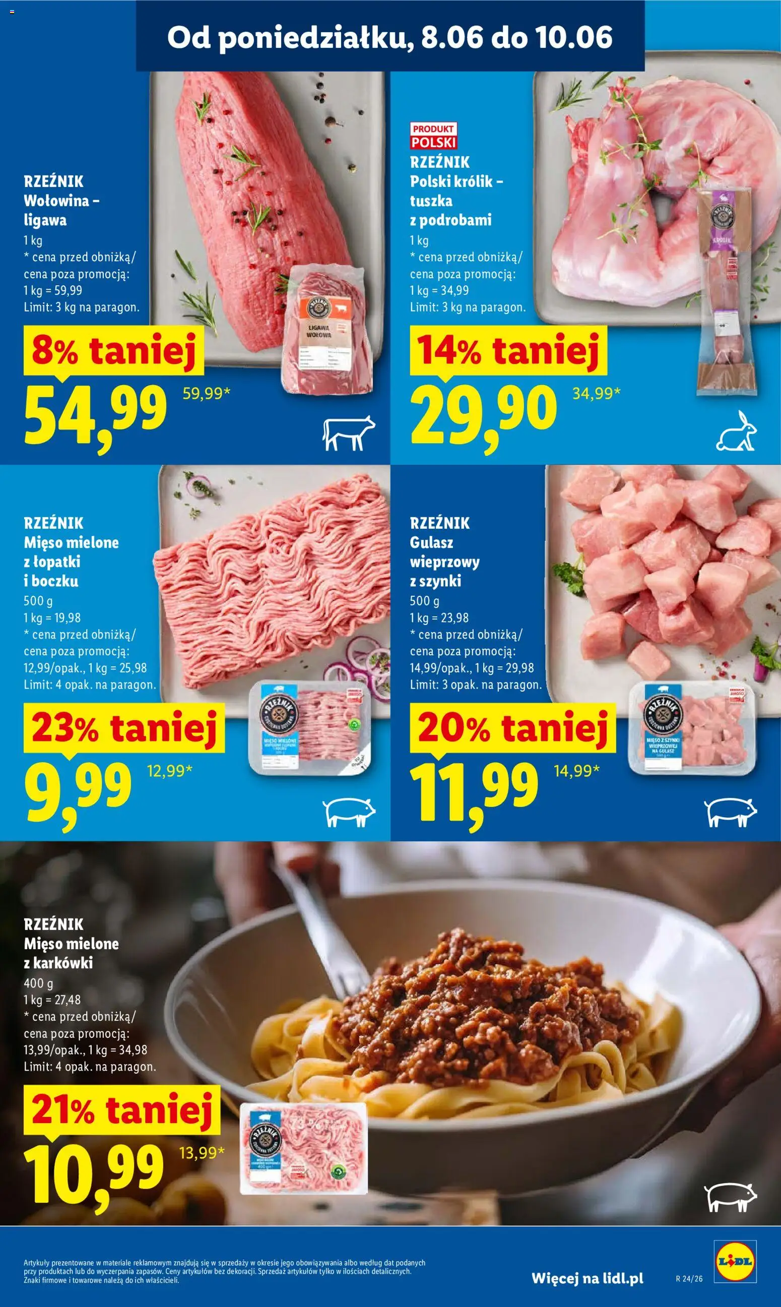 Lidl gazetka od 08.06.2026 | Strona: 51 | Produkty: Mięso, Mięso mielone, Wołowina, Gulasz