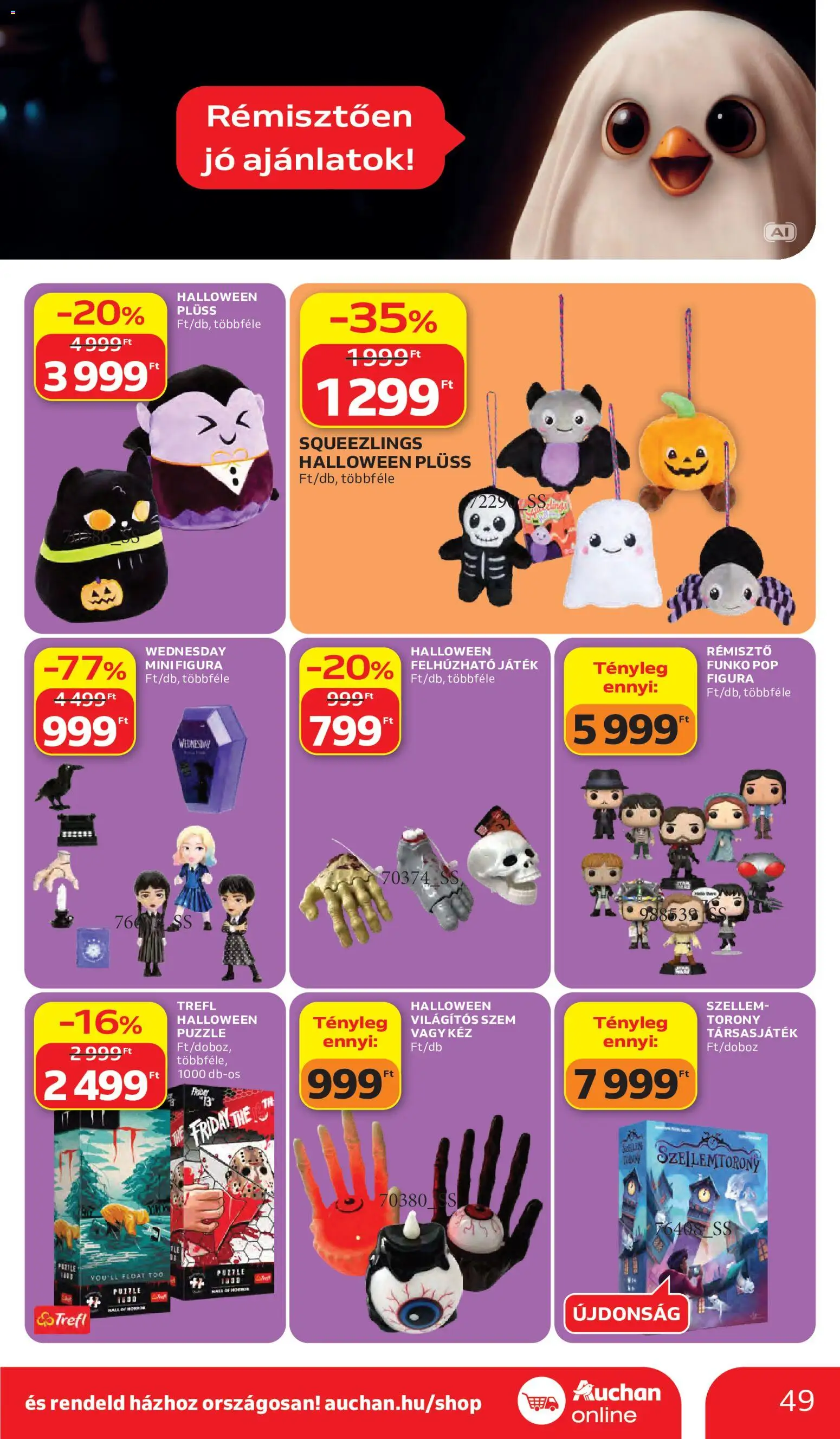 Auchan akciós ujság - amely érvényes a következő dátumtól: 2026.10.15. | Oldal: 49 | Termékek: Puzzle, Játék, Plüss, Társasjáték