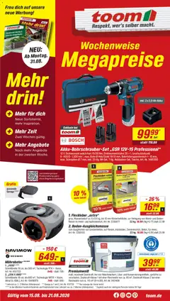 Toom Baumarkt Prospekt ab 15.08.2026 gültig