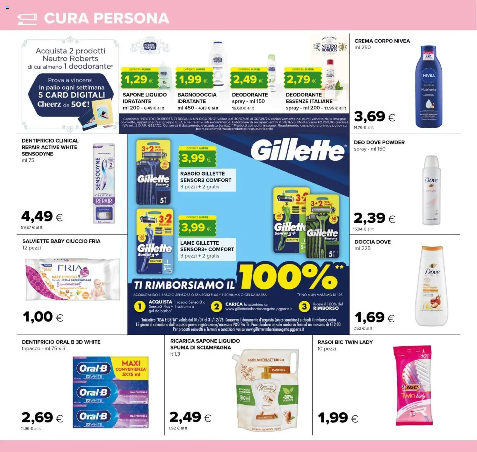 Volantino Oasi del 21/08/2026 | Pagina: 28 | Prodotti: Schiuma, Crema, Rasoio, Dentifricio
