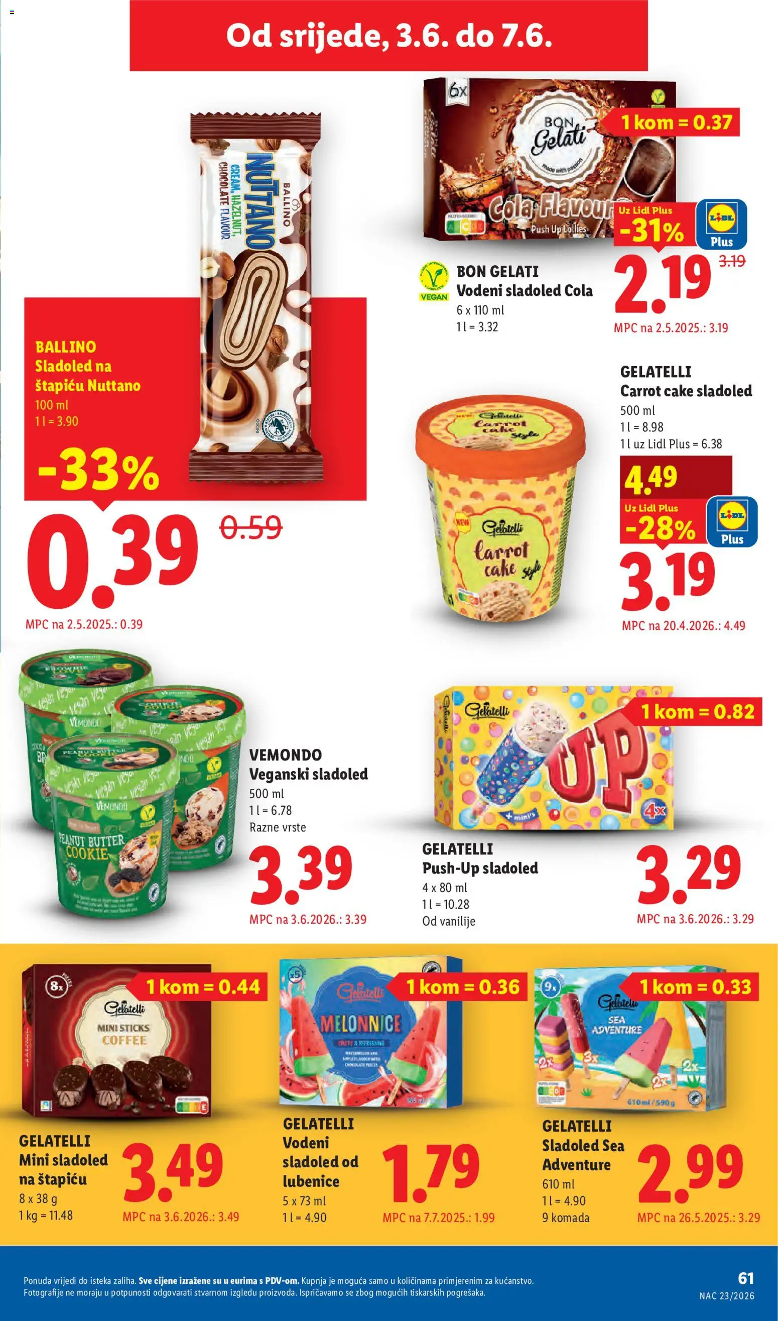 Lidl katalog | vrijedi od 01.06.2026 | Stranica: 61 | Proizvodi: Sladoled