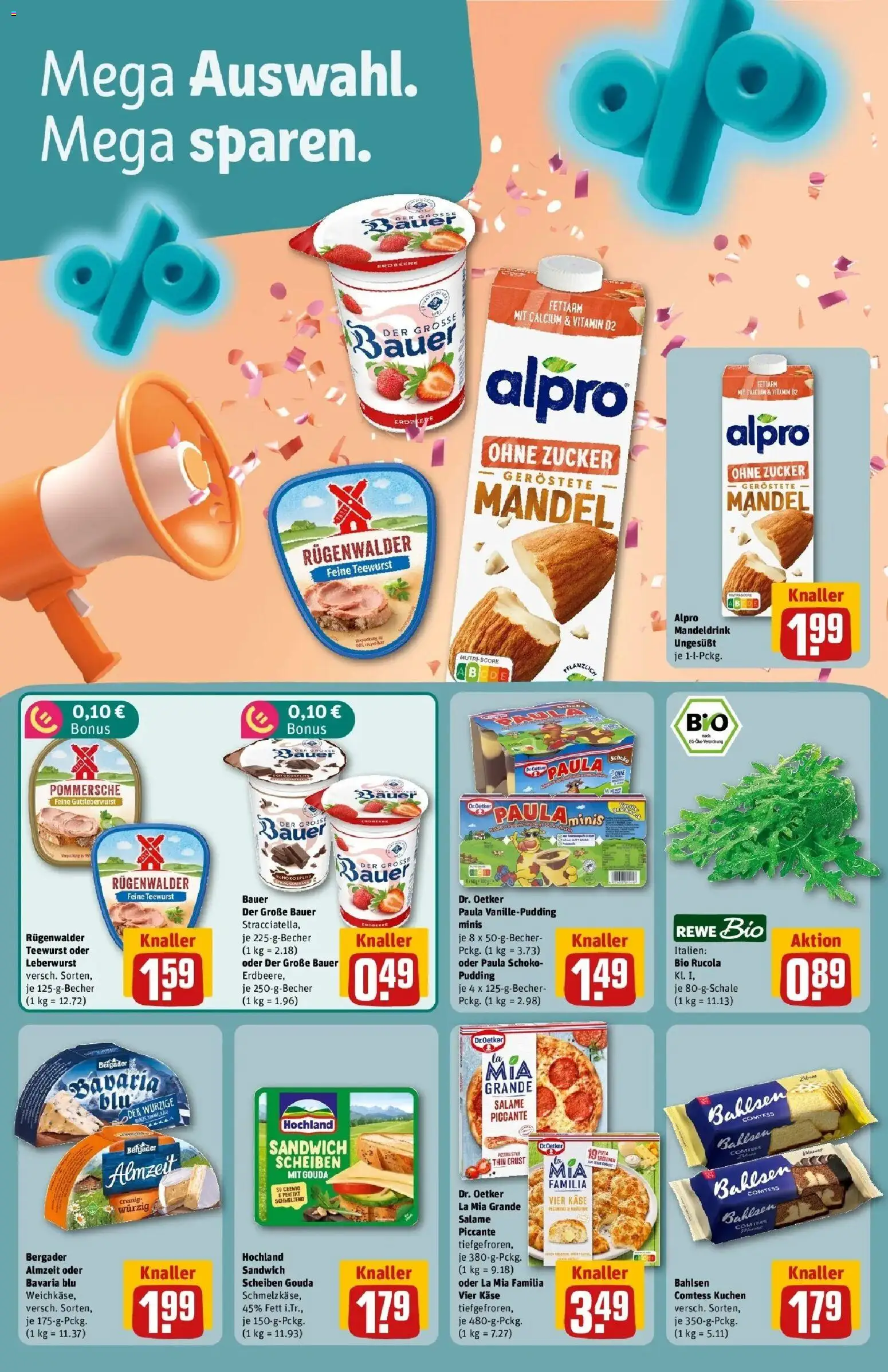 REWE Prospekt ab 28.09.2026 zum Blättern » Angebote | Seite: 6 | Produkte: Gouda, Rucola, Pudding, Alpro