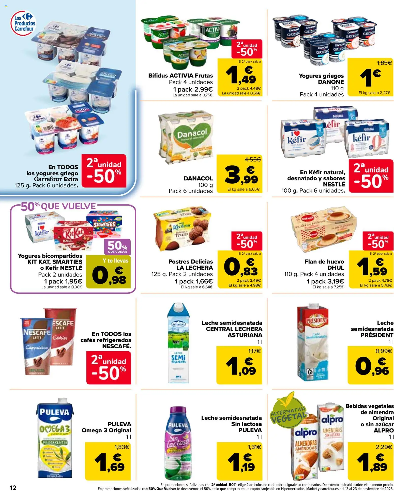 Carrefour Market folleto │ válido desde el 27/10/2026 | Página: 12 | Productos: Kéfir, Té, Almendras, Bebidas