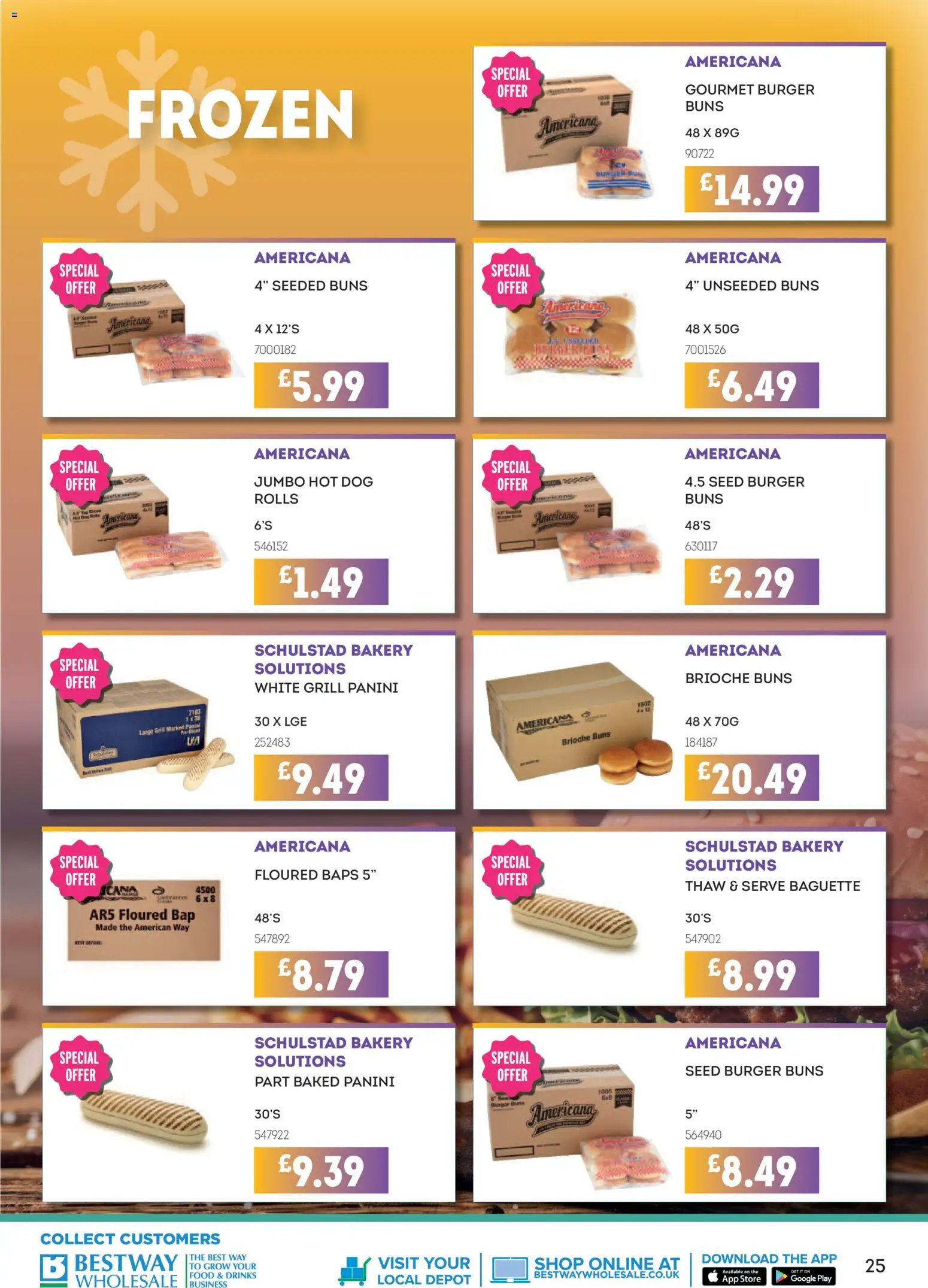 {H1} | Page: 25 | Products: Baguette, Burger, Brioche, Hot dog