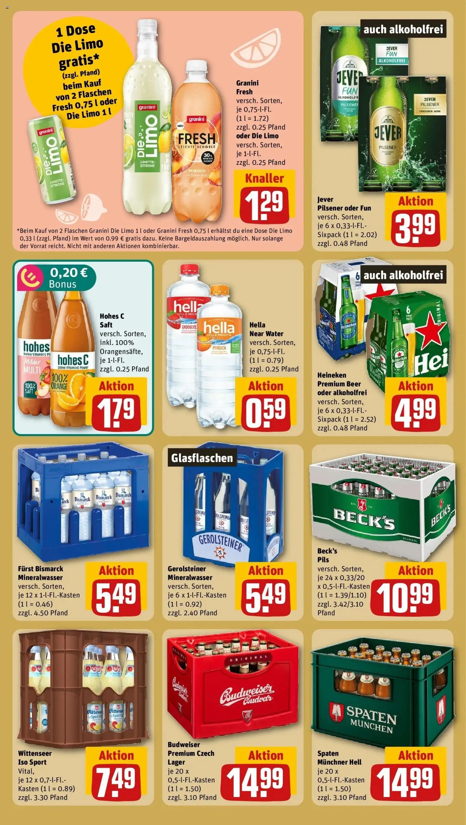 REWE Prospekt ab 21.09.2026 zum Blättern » Angebote | Seite: 20 | Produkte: Pils, Granini die limo, Saft, Gerolsteiner